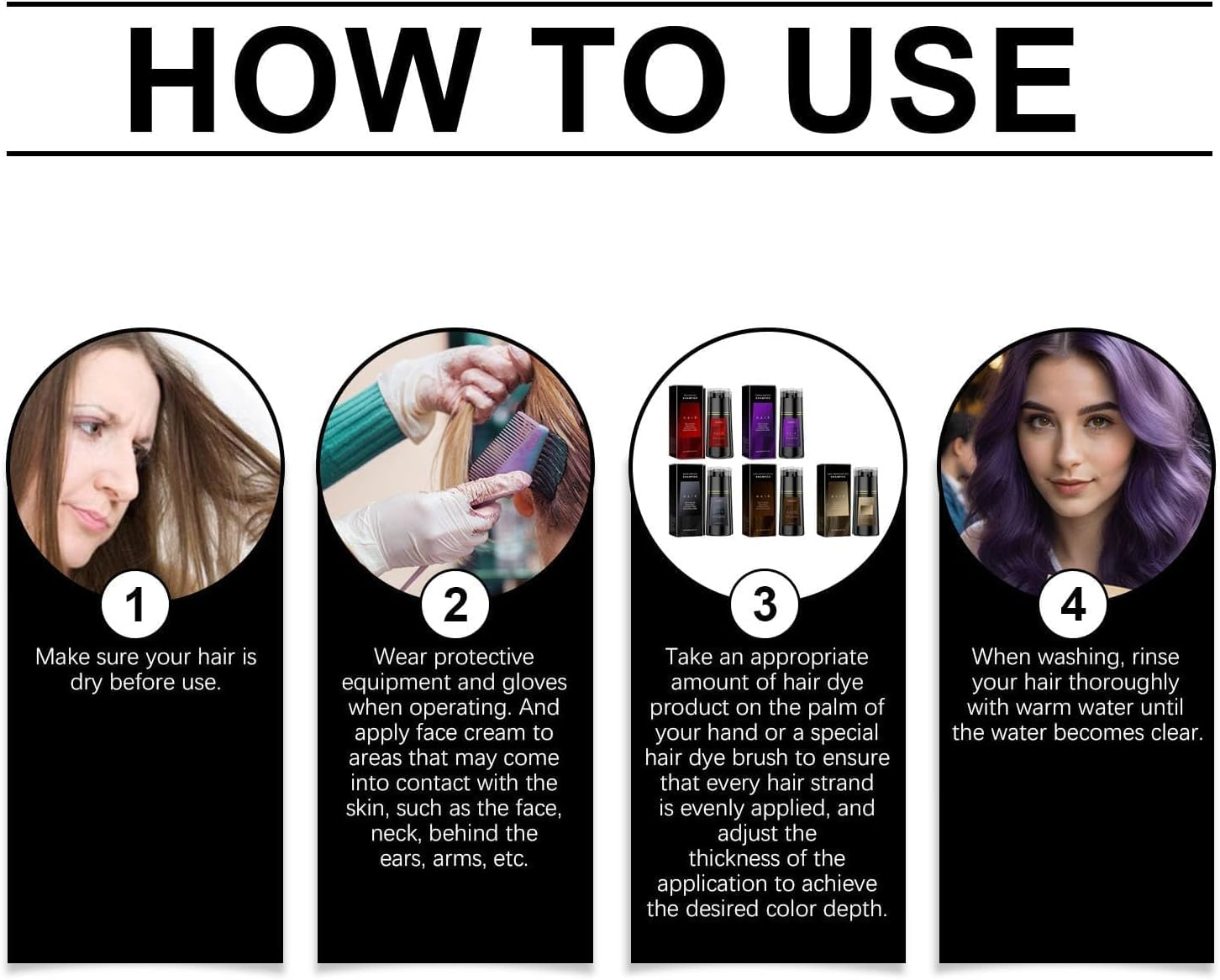 Polar-Hair Dye Shampoo, Natural Instant Dye Shampoo, Novahair Color Restoring Shampoo, Hair Color Shampoo for Gray Hair Coverage and Beard, Quick, Easy, Long Lasting, Safe (Dark Brown) - Black image number 5