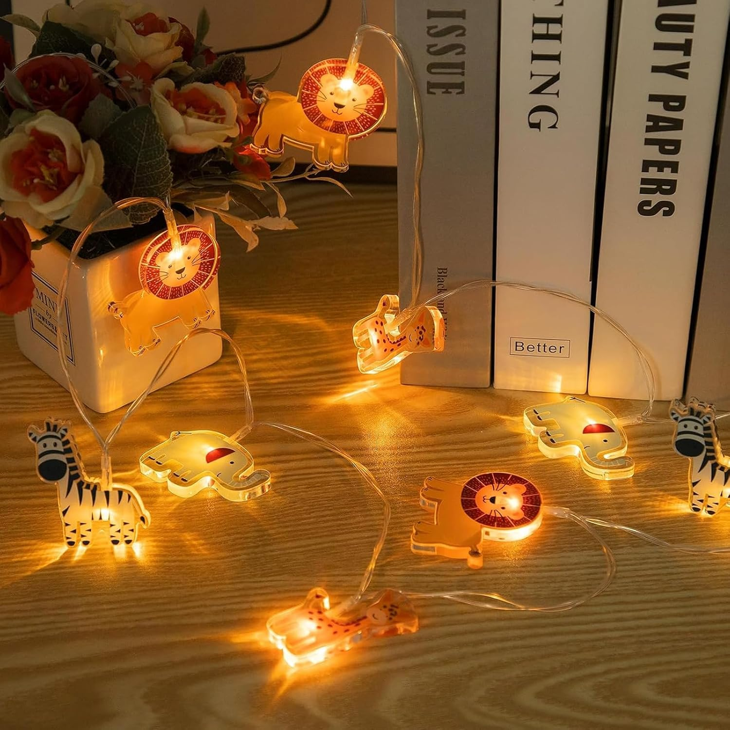 Alegre Animal Fairy Lights Indoor, 1.5 M 10 LED Fairy Lights Children'S Room Boys Girls Children'S Fairy Lights Battery Operated Animal Fairy Lights for Pram, Bedroom, Wedding, Room Decoration image number 6