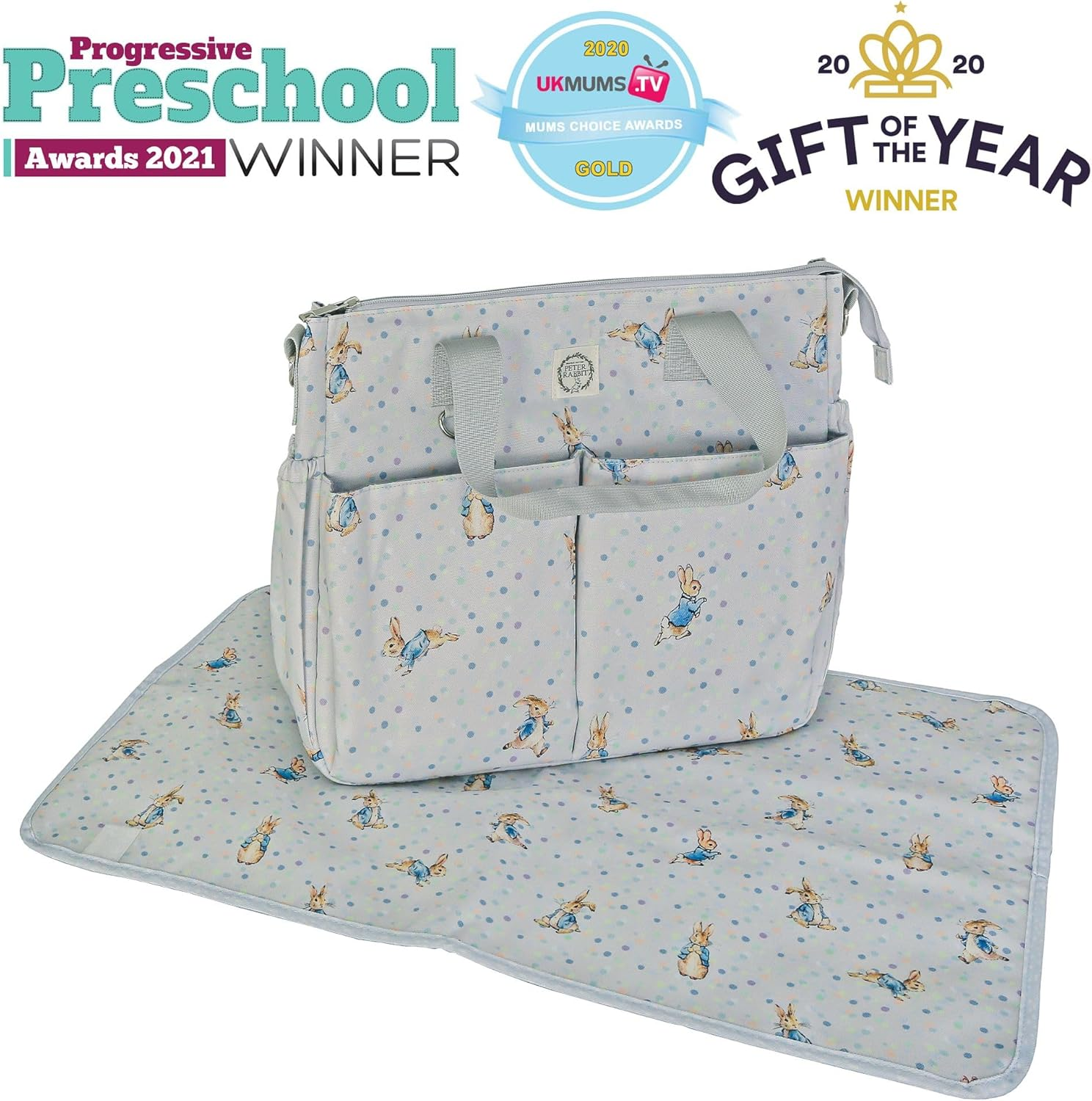 Beatrix Potter Peter Rabbit Nappy Bag, Gray, 39Cm image number 6