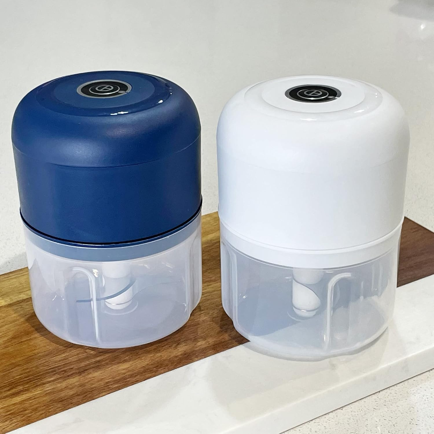 NDBOX Mini Electric Garlic Chopper 250Ml - Portable USB Rechargeable and Lightweight Spice Blender for Onion, Tomato, Ginger, Beans - Three Blades Handy Food Processor Mincer (White) image number 1