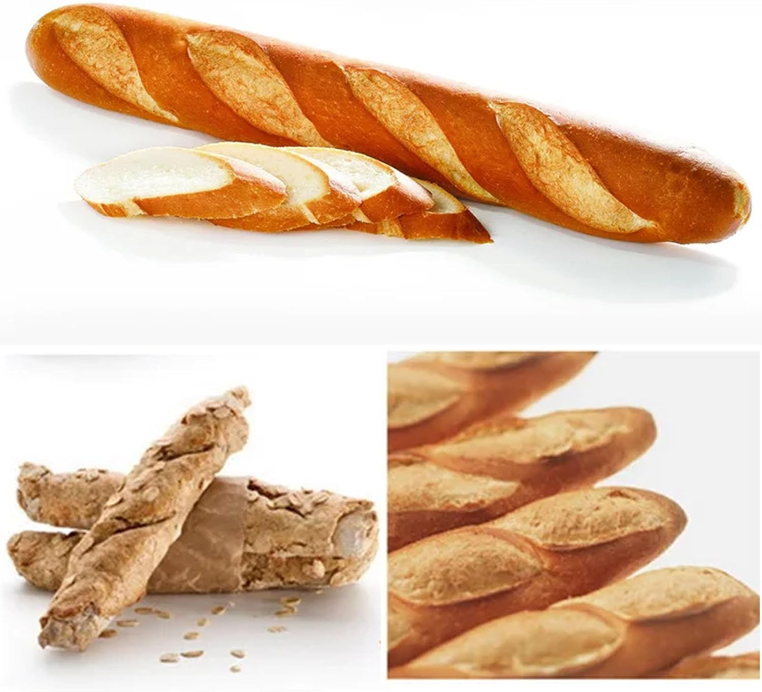 Nonstick Perforated Baguette Pan - 15" X 11" French Bread Baking Pan with 3 Wave Loaves, Perfect for Oven Toaster, Baking Mold, and Cooking Bakers - Durable Non-Stick Surface image number 4