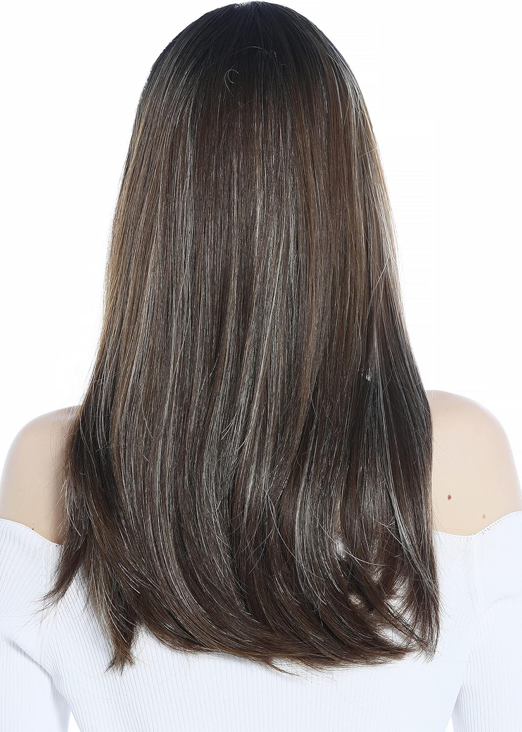 WIG ME up - LC252-8/27-18T/80 Women'S Wig Long Straight Fringe Brown Platinum Blonde Highlights image number 3