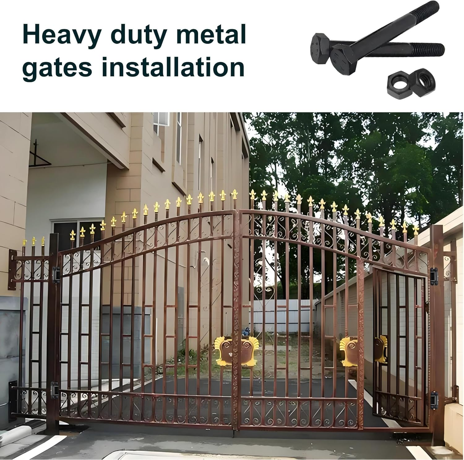 Heavy Duty Gate Hinges for Large Heavy Wooden or Metal Gates.7''Gate Hinge Can Opens 180&deg;,Face Mount Bolt on or Weld on Gate within 1100 Lbs, Heavy Duty Hinge with Roller Bearings,2 Pack image number 3