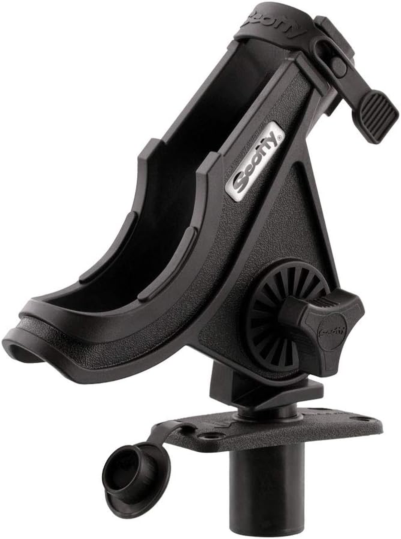 Scotty Baitcaster/Spinning Rod Holder Black with 244 Flush Deck Mount, Small (0281-BK) image number 1