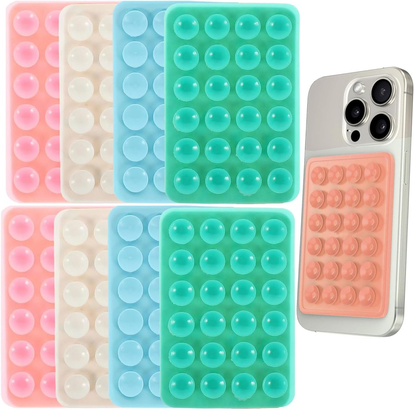 Wzenclave 8Pcs Silicone Phone Suction Cup Phone Suction Mount, Adhesive Phone Hands-Free Mobile Accessory Holder Suitable for Iphone and Android Hands-Free Call or Selfie Assistant and Videos image number 6