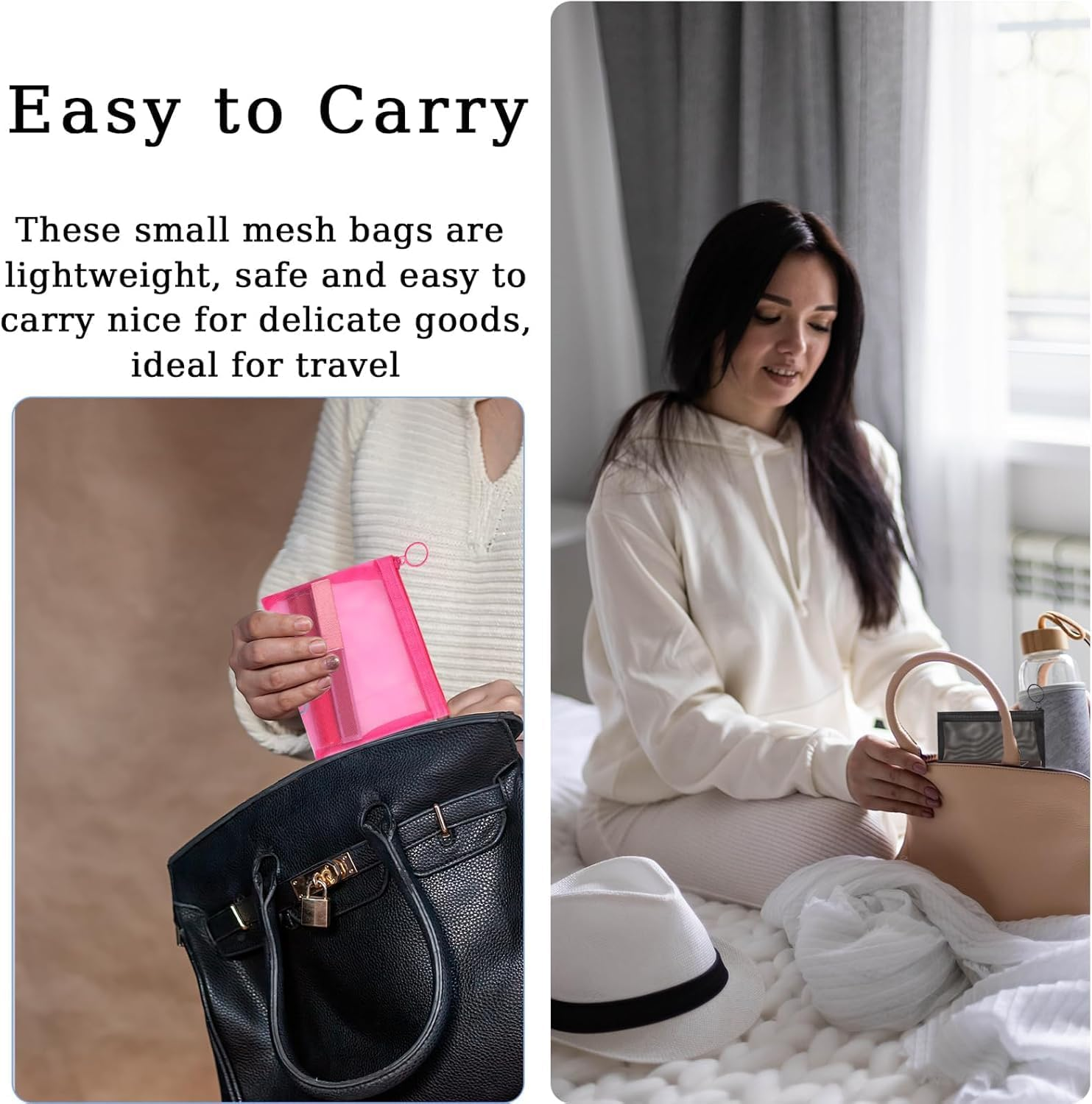 5 Pack Mini Zipper Mesh Bags, Portable Travel Cosmetic Pouch Kit Beauty Accessories Holder Bag Storage Coin Purse for Small Items Key (5-Color)