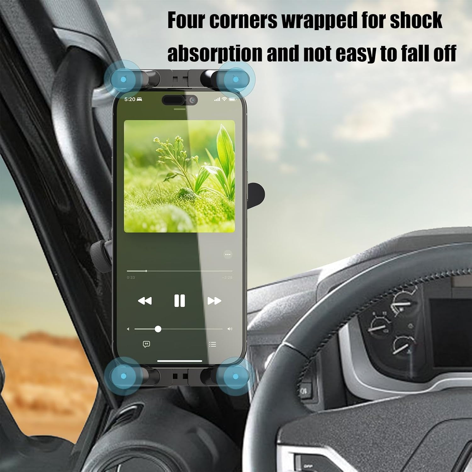 Ungtyb Universal Truck Car Phone Holder | Adjustable & Non-Slip | Dashboard, Windshield, Vent Mount | Compact & Strong Grip image number 6