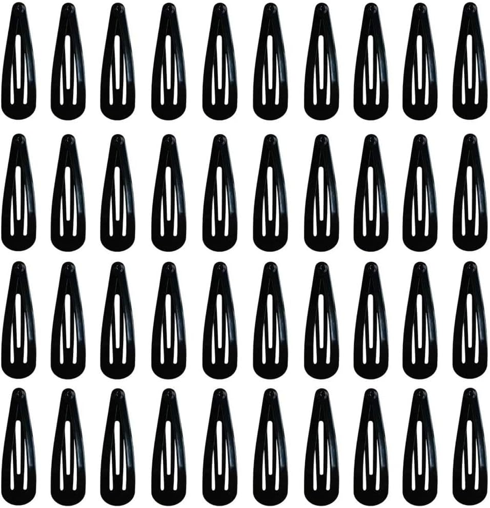 DAZISEN 40 Pack Hair Clips for Girls Metal Snap Kids Barrettes Women'S Hair Accessories，Colorful Candy Lovely Simple Hairstyle Clips，Black