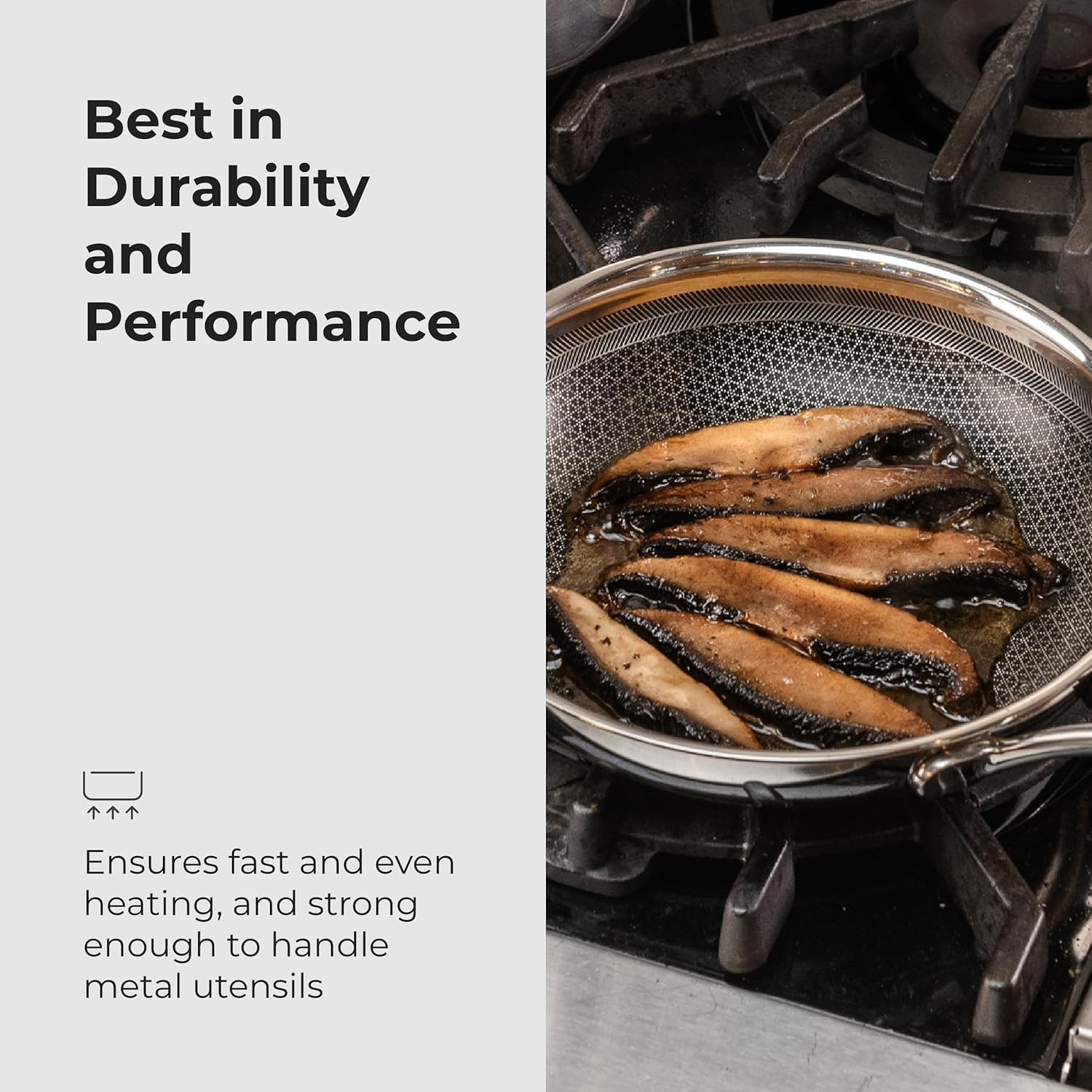 Frieling BC132 Black Cube Hybrid Nonstick Cookware Fry Pan, 12.5", Stainless image number 6