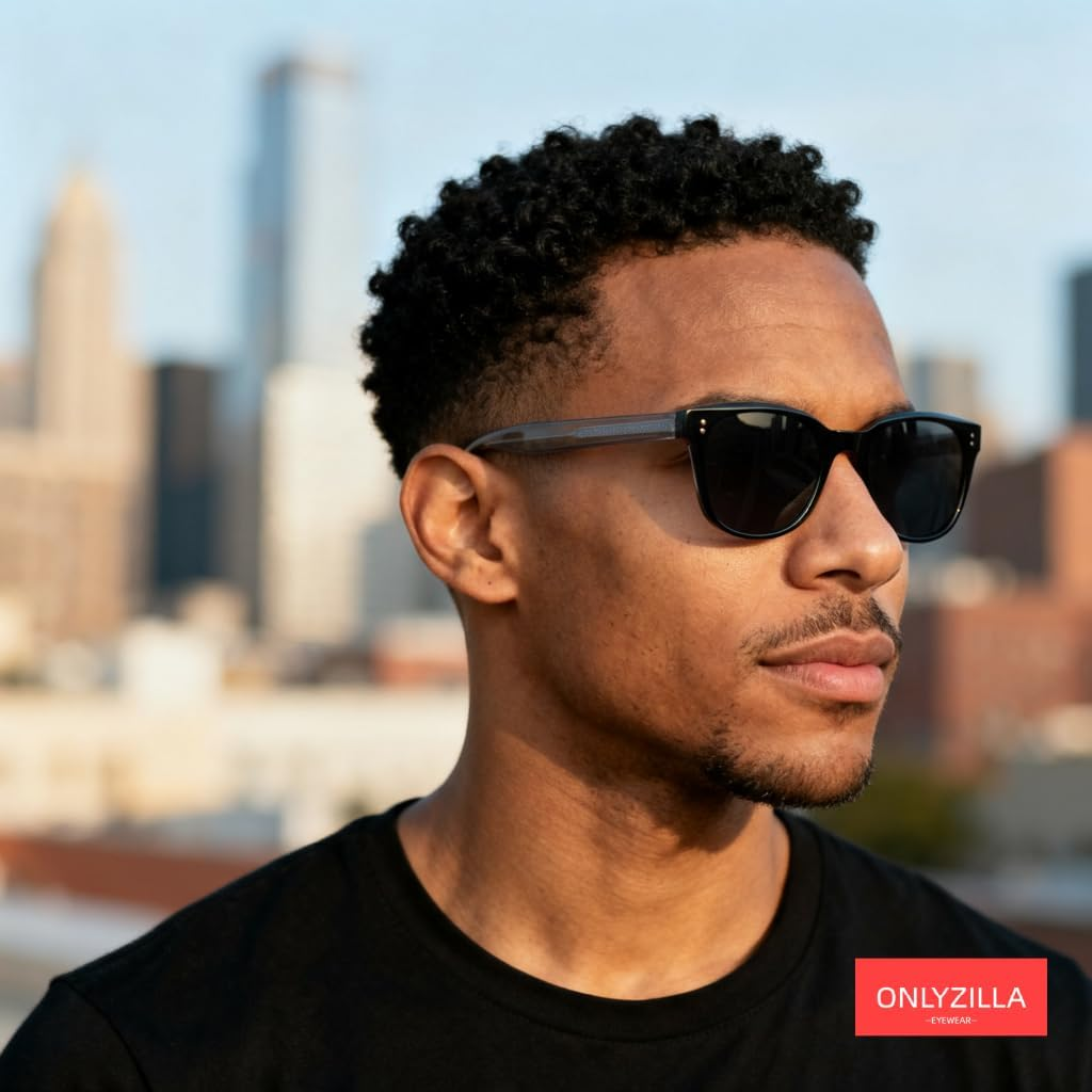 ONLYZILLA Polarized Oval Sunglasses for Men Women Black Tortoiseshell Frame Retro Driving Glasses UV Protection - Green  Oval image number 3