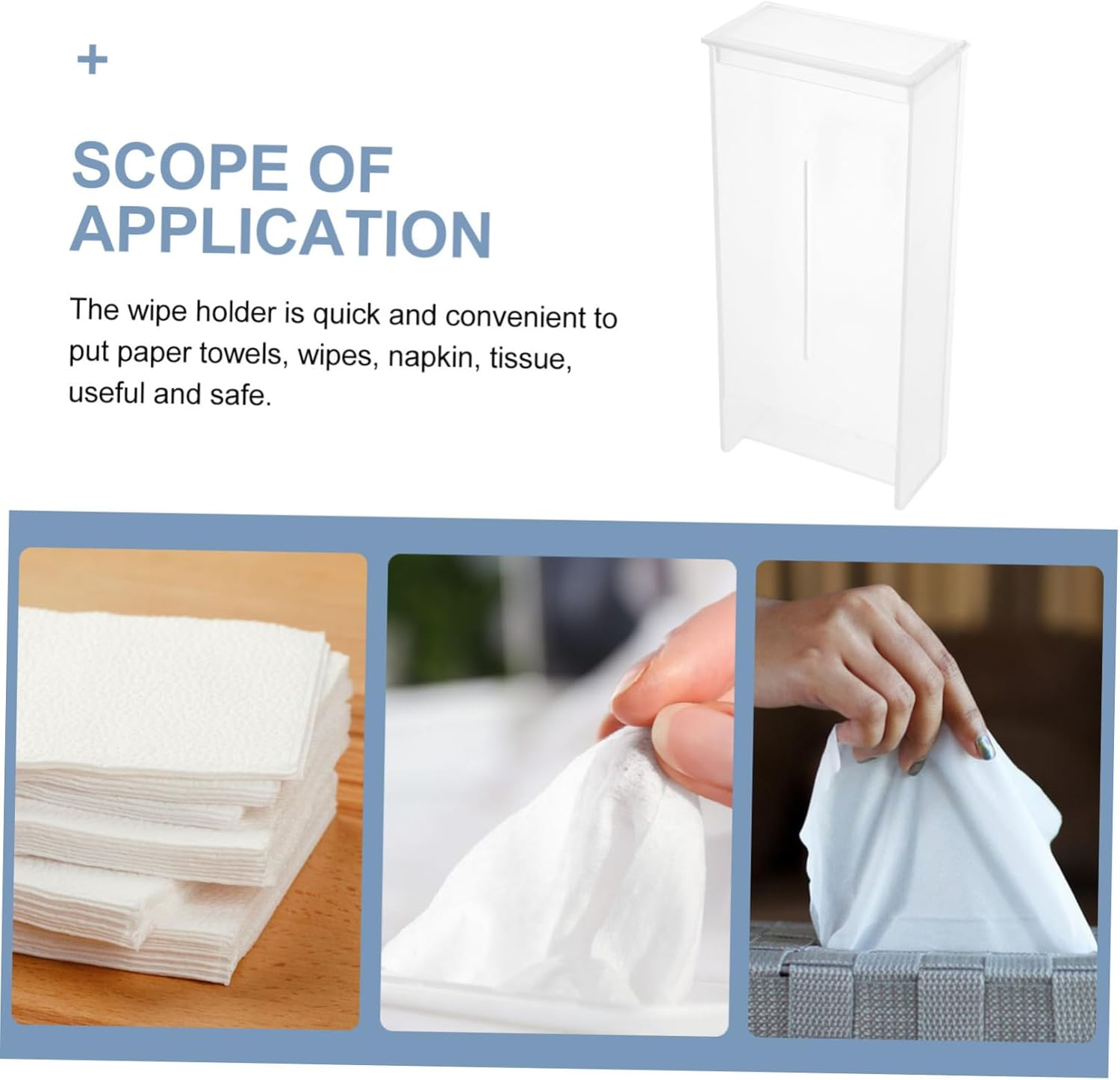 Alipis Wall-Mounted Wipe Holder Dust Cover Punch Dispenser for Bathroom Portable Wipe Storage Box Easy to Install image number 2