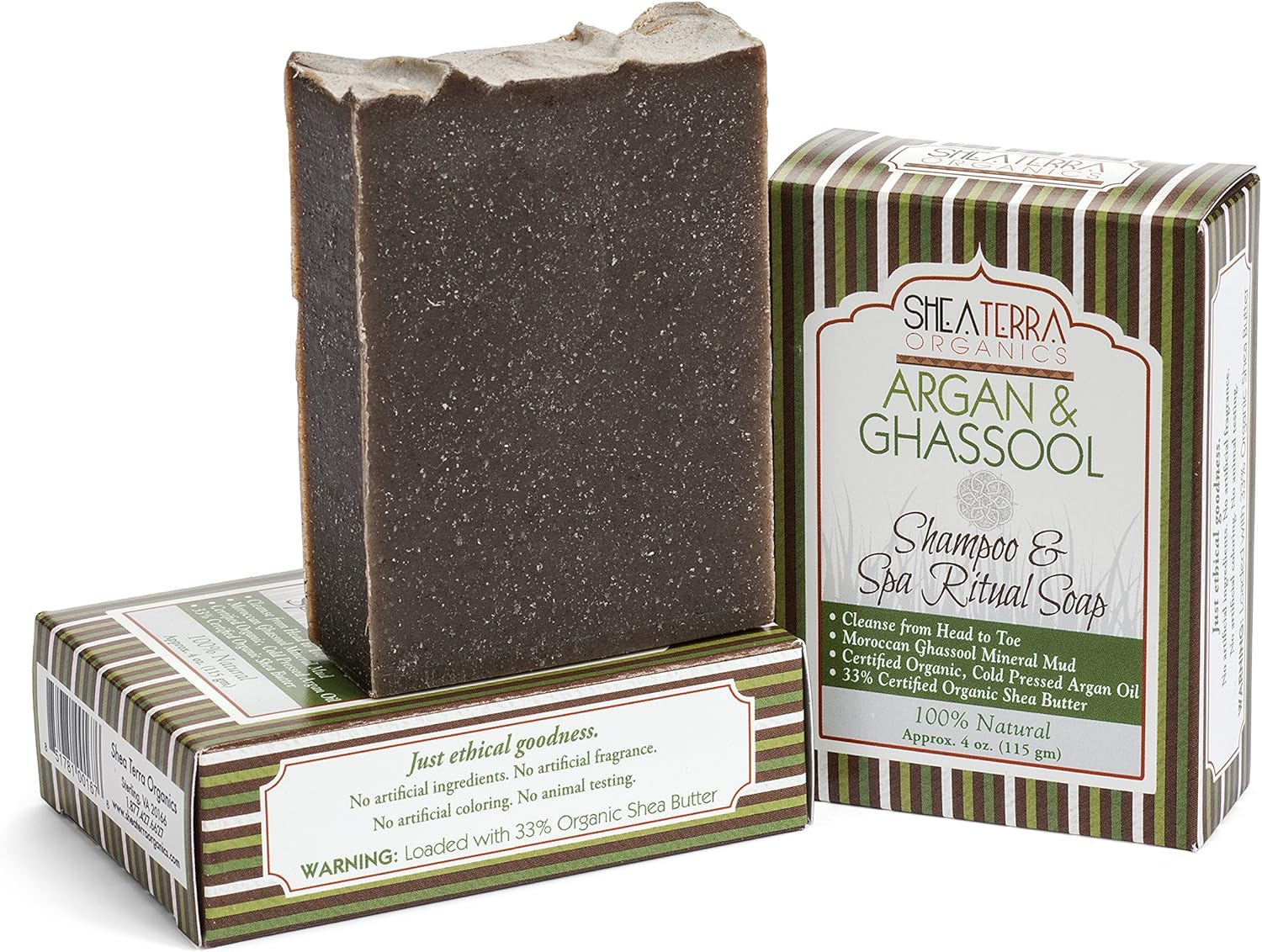 Shea Terra Organics - Shampoo & Spa Ritual Soap Argan & Gassool - 4 Oz. image number 5