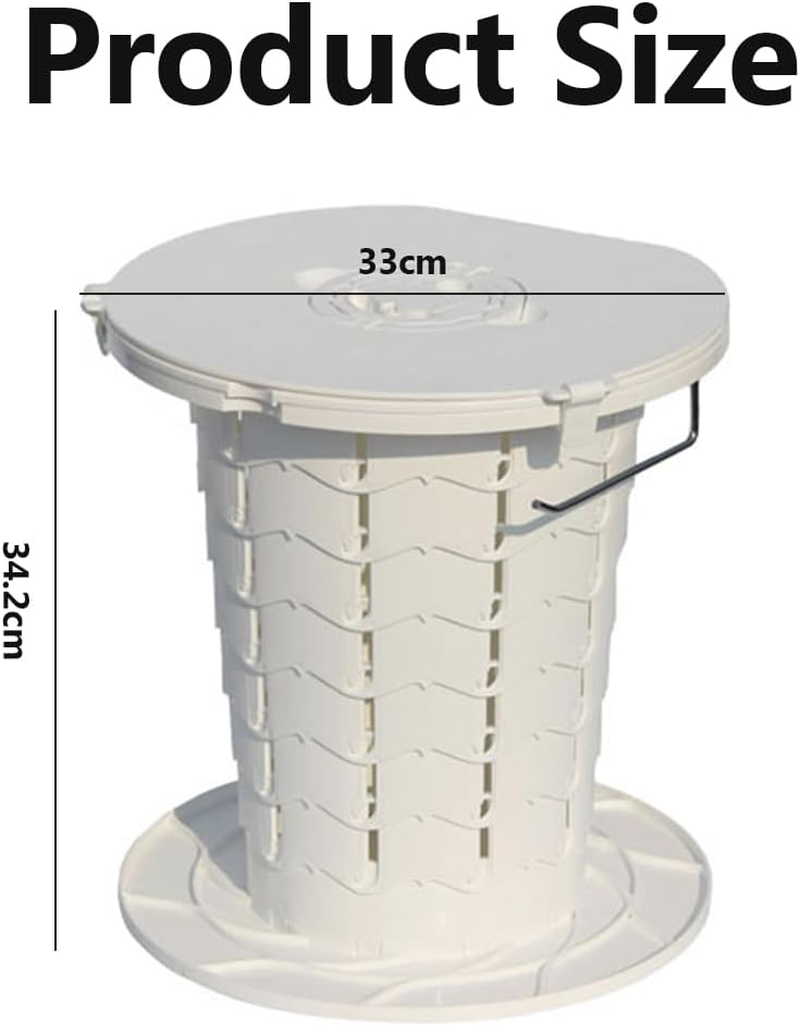 Retractable Portable Toilet,Large Capacity Camping Toilet,Foldable Travel Toilet,For Camping, Hiking and Outdoor Use,Car, Travel, Boat, Beach,With Carry Bag, Compact Folding Design (White) image number 2