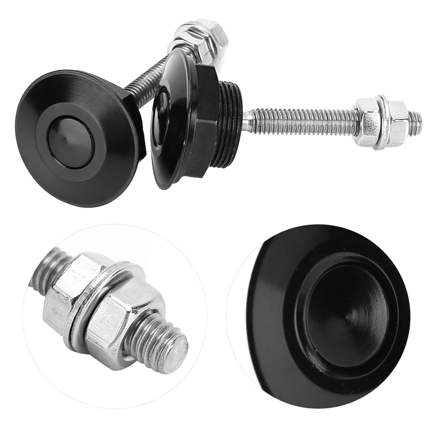 Quick Release Latch: 2Pcs Universal Aluminum Hood Pin Bonnet Lock Push Button Clip Fasteners (32Mm) image number 6