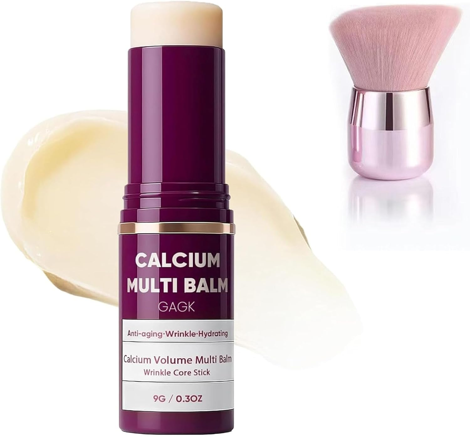 Multi-Use Cemenrete Calcium Balm Stick,Anti-Aging Collagen Moisturizer for Lips, Eyes & Neck,Hydrating Almond & Vitamin E Formula,Korean Beauty Essential(1Pcs) image number 3