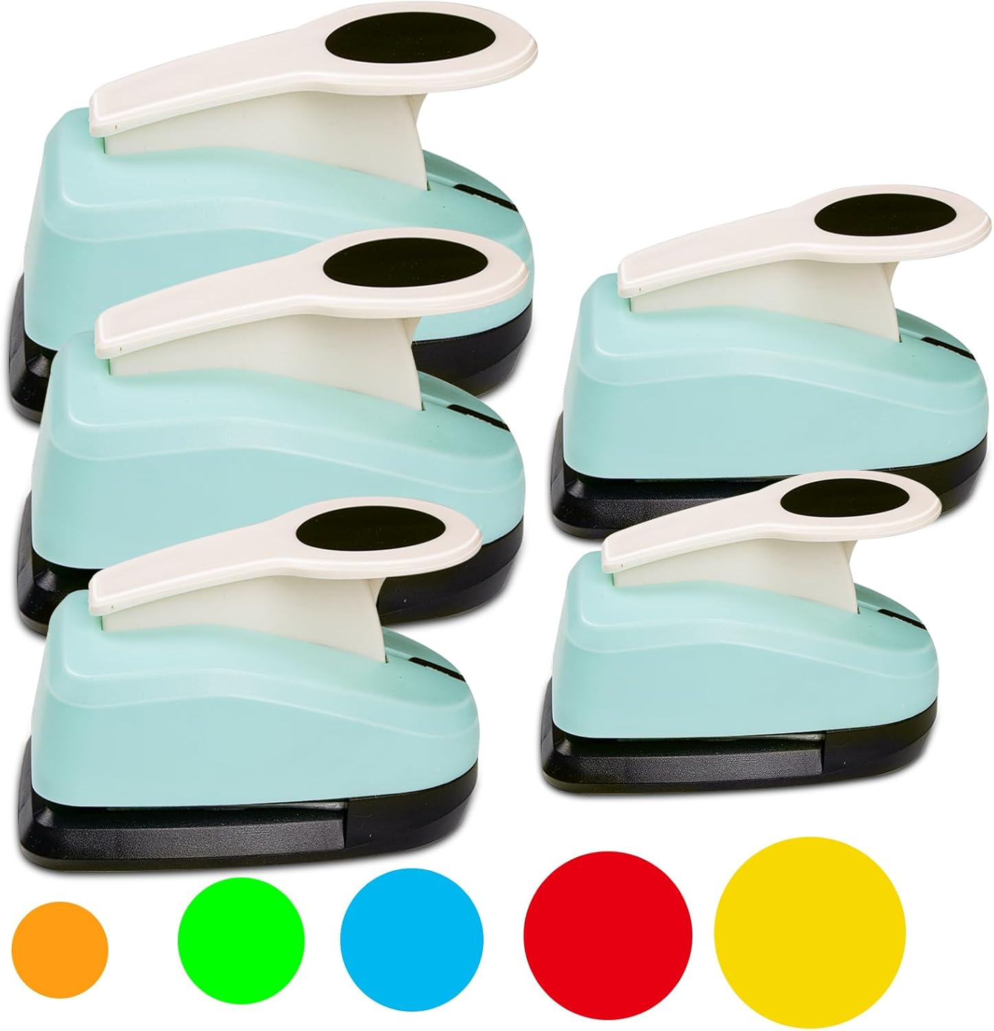 Circle Punch Set Circle Hole Puncher Paper Punches for Crafts 2 Inch Paper Punch 1.5 in Scrapbook Puncher 1 Inch Hole Punch 5/8 Inch Craft Punches 3/8 Inch Hole Punch image number 5