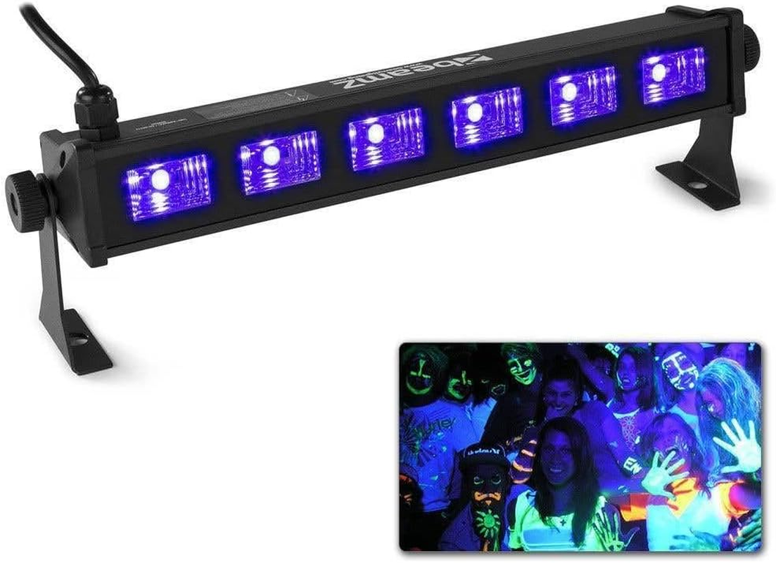 Beamz BUV63 LED UV Light Bar Strip DJ Party Ultra Violet Black Light Glow Effects 6X3W image number 5