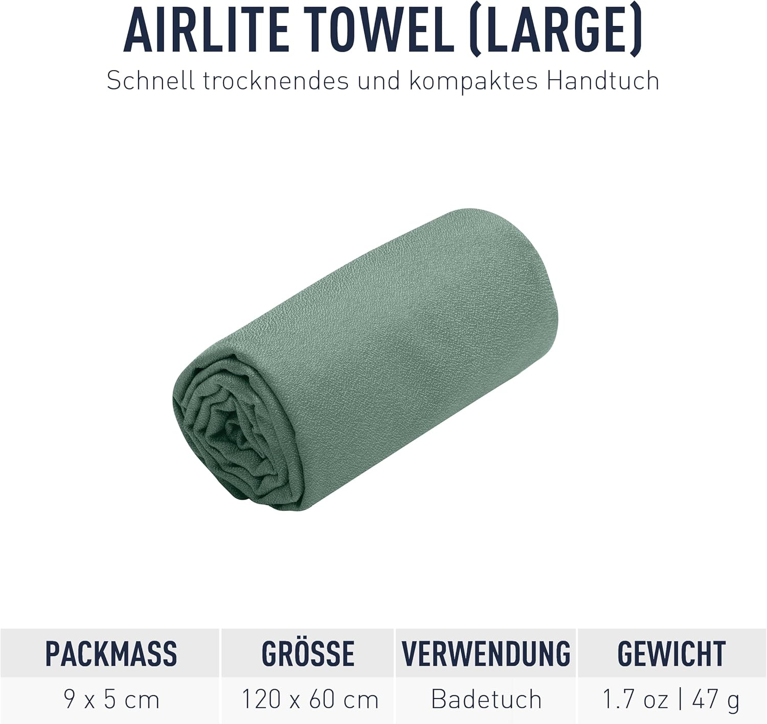 Sea to Summit - Airlite Towel Travel Towel - Hand/Bath Towel - Microfibre - Absorbent & Quick Drying - Ultralight - Compact - Hiking image number 4
