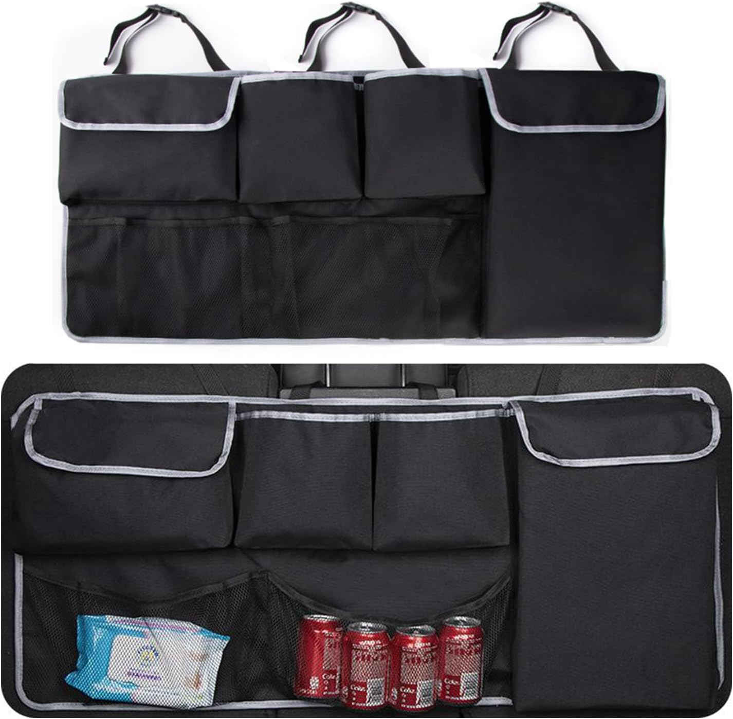 Taicols Car Trunk Organizer I Sport Touring Carbon Edition SUV - Spacious Storage, Backseat Hanging Bag, Tissue Holder, Car Trunk Organizer Backseat Hanging Storage Bag, Universal Car Accessories