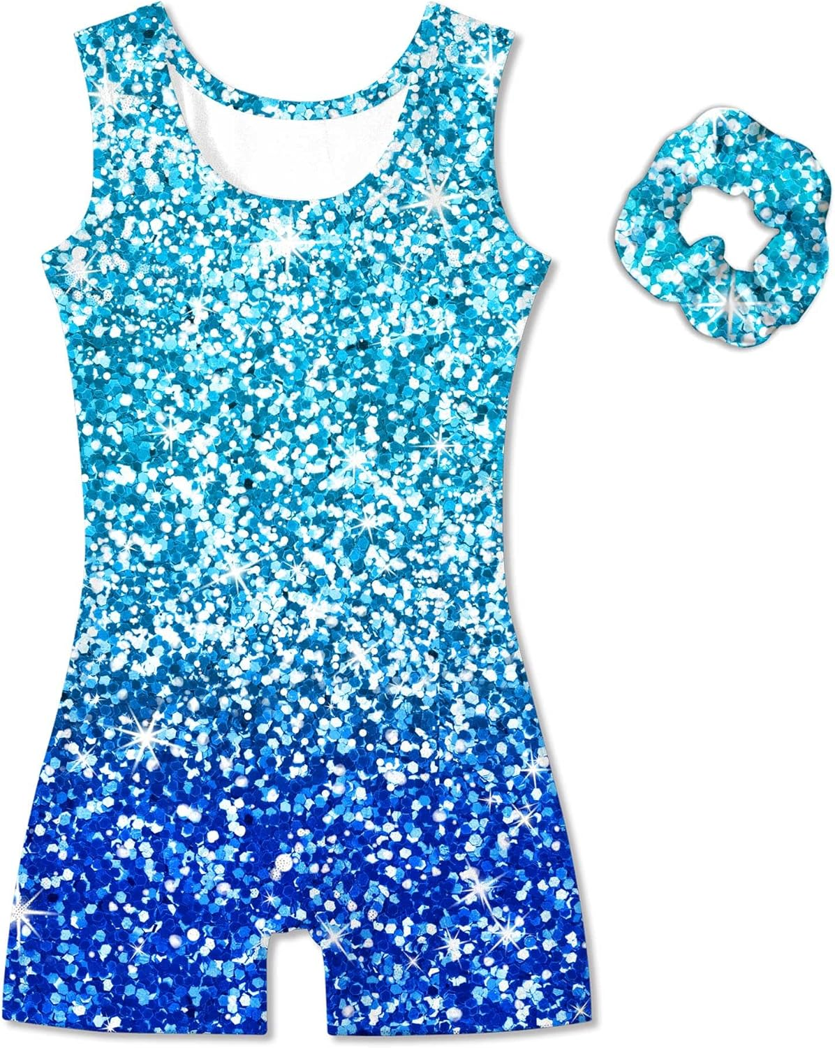 Vogseek Leotards for Girls Gymnastics Kids Biketards Size 4-12 with Scrunchie