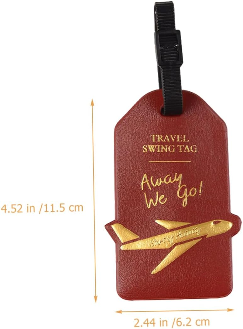 BUTIFULSIC Baggage Tag Airplane Design Luggage Tag Travel Suitcase Hanging Label Checked Baggage Tag Luggage Name Tag Suitcase Boarding Tag for Handbag Random Color image number 2