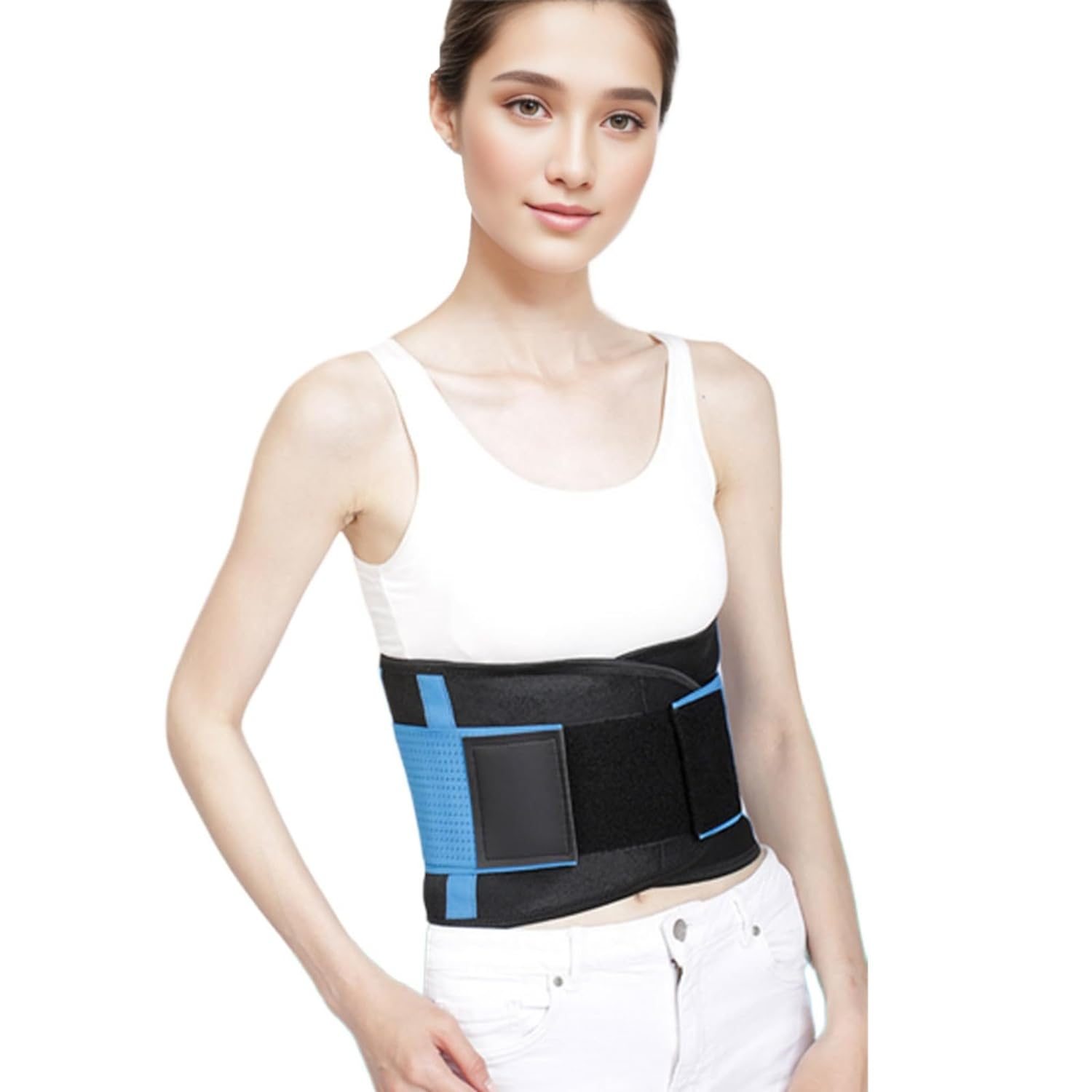 Back Brace for Men and Women,Breathable Back Support Belt,Back Support for Lower Back Pain and Spinal Fractures,Back Braces for Scoliosis Treatment (Blue, M) image number 5