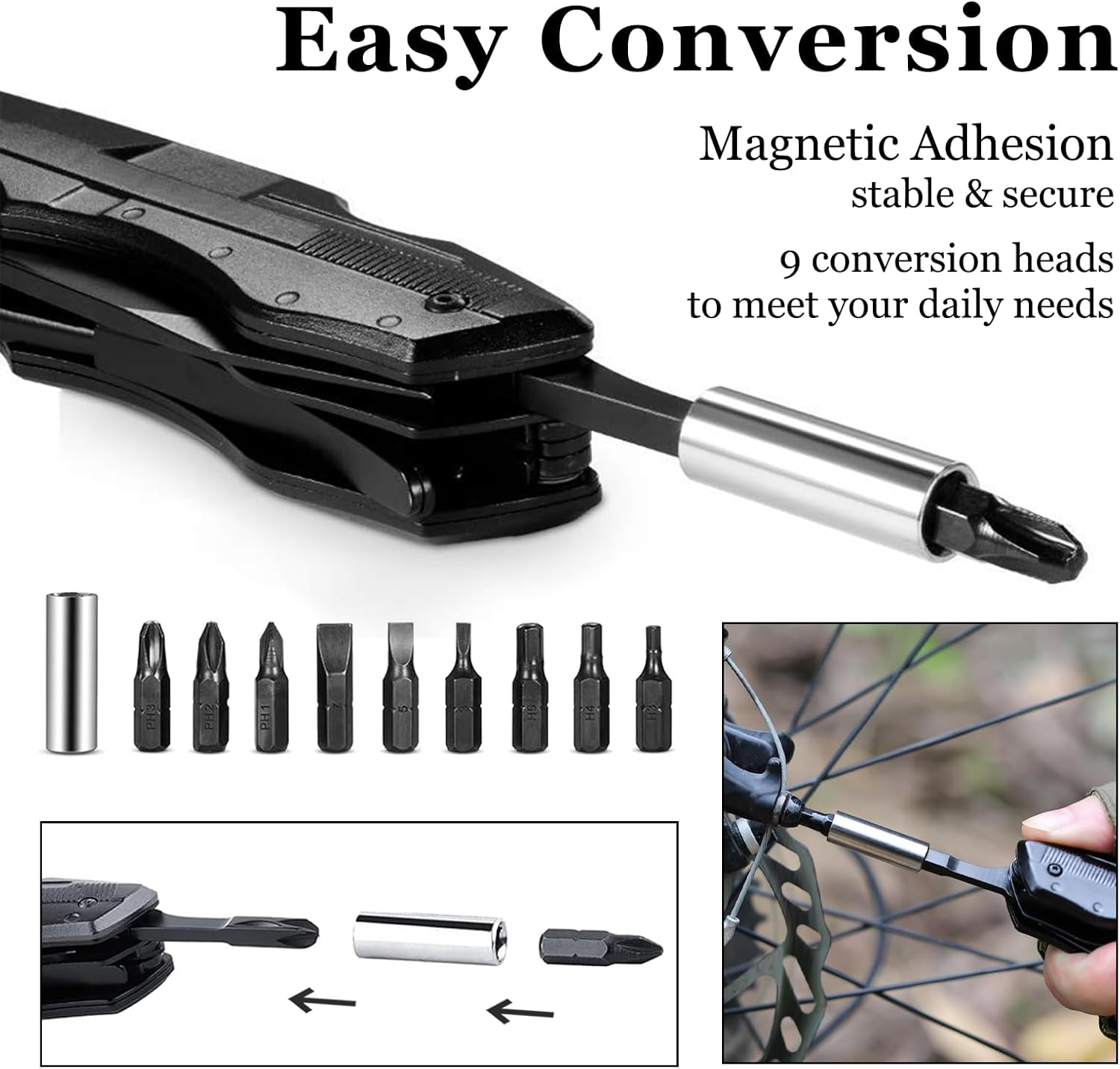 Pocket Knife, 19-In-1 Multitools Folding Knife with Safety Lock, Pliers & Screw Head Set - Suit for Camping, Outdoor and Everyday Use - Comes with Oxford Storage Bag image number 5