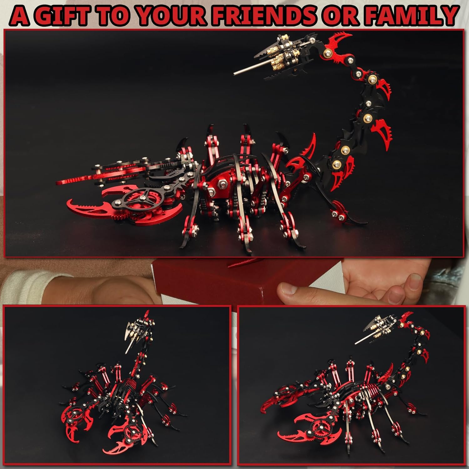 Metal 3D Puzzles for Adults, Scorpion 3D Metal Puzzles Model Building Kits DIY 3D Puzzle Model Kits for Birthday, Christmas - Silver image number 6