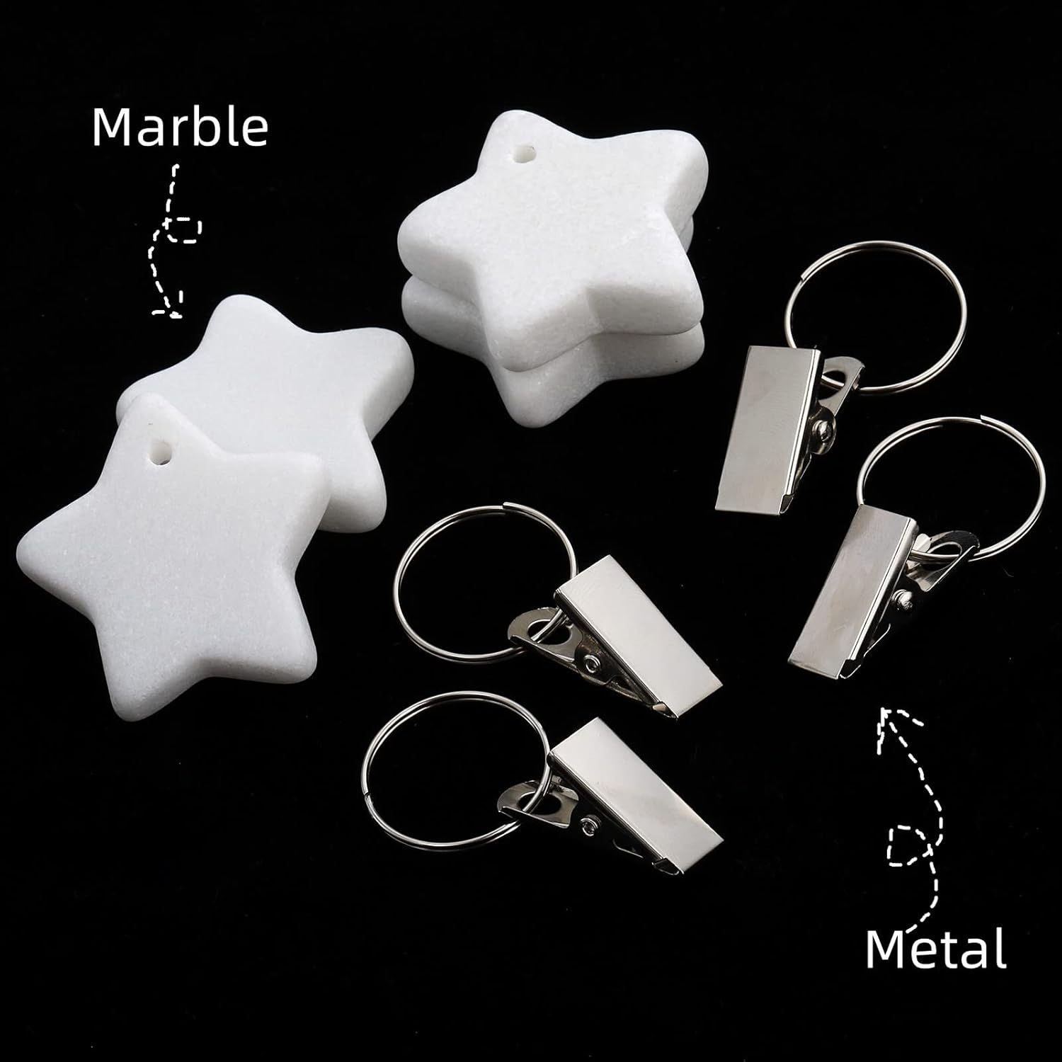 AVLA 10 Pack Tablecloth Weights, Table Cloth Pendant Stones with Metal Clips, Heavy Marble Tablecloth Hangers, Stainless Steel Table Covers Clamps for Decoration, Outdoor, Picnic, Family Dinner Party image number 1