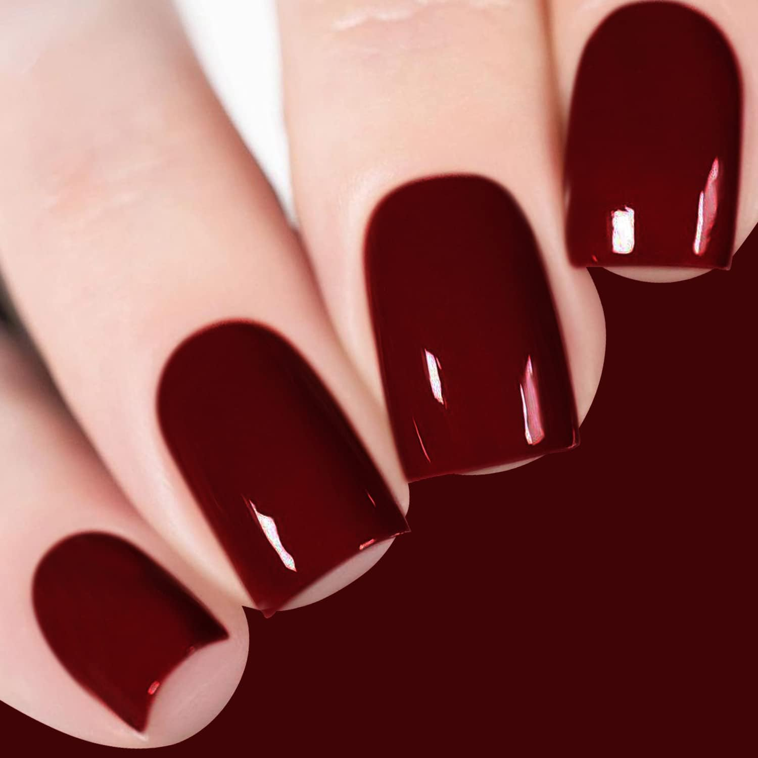 Vishine Dark Red Gel Nail Polish, 16Ml Soak off Gel Polish, UV Light Cure for Nail Art DIY Manicure at Home, Dark Red Cherry M114 - 6 Color Set-8Ml image number 3