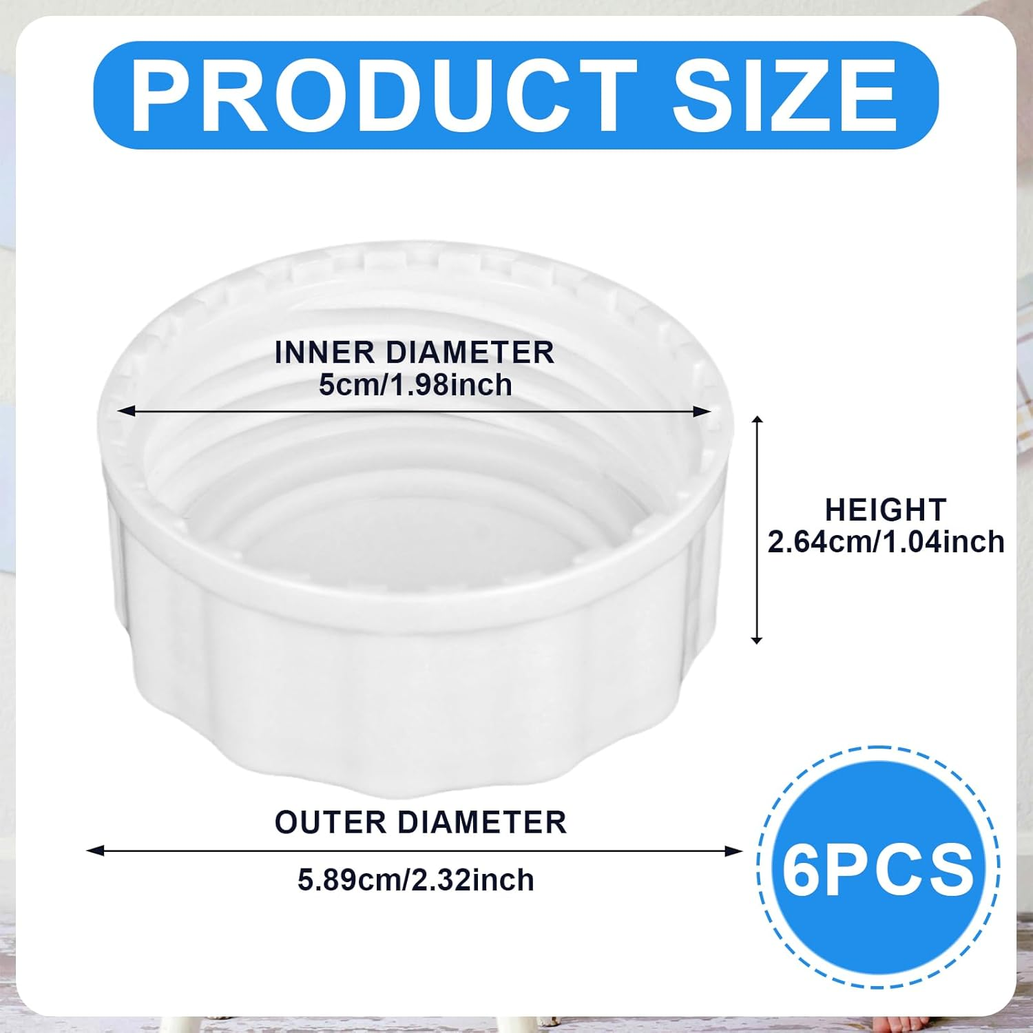 6Pcs Travel Bottle Caps, Baby Bottle Caps Bottle Lids Replacement Baby Bottle Lids Compatible with Wide-Mouth Bottles image number 3