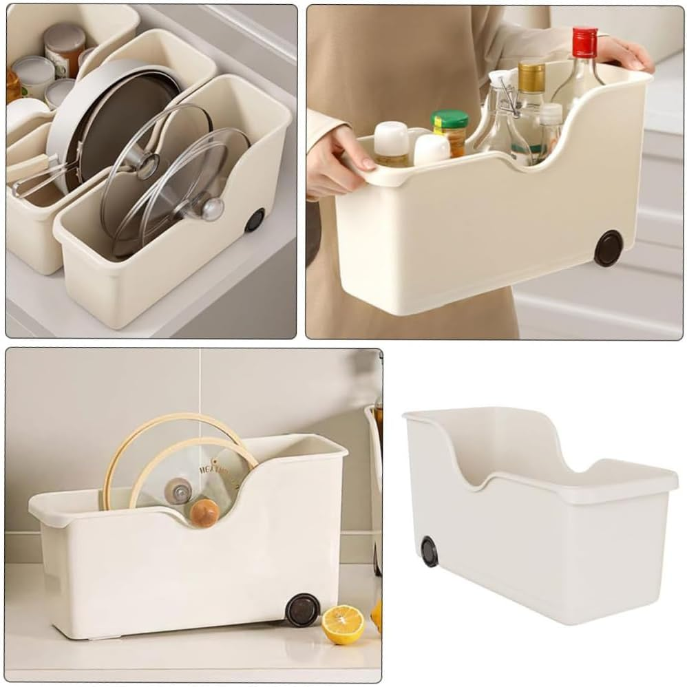 2 Pack Stackable Plastic Storage Bins for Kitchen & Pantry, Food Organizer Containers for Fridge, Freezer, Cabinet & Countertop, Snack and Packet Storage Organization image number 1