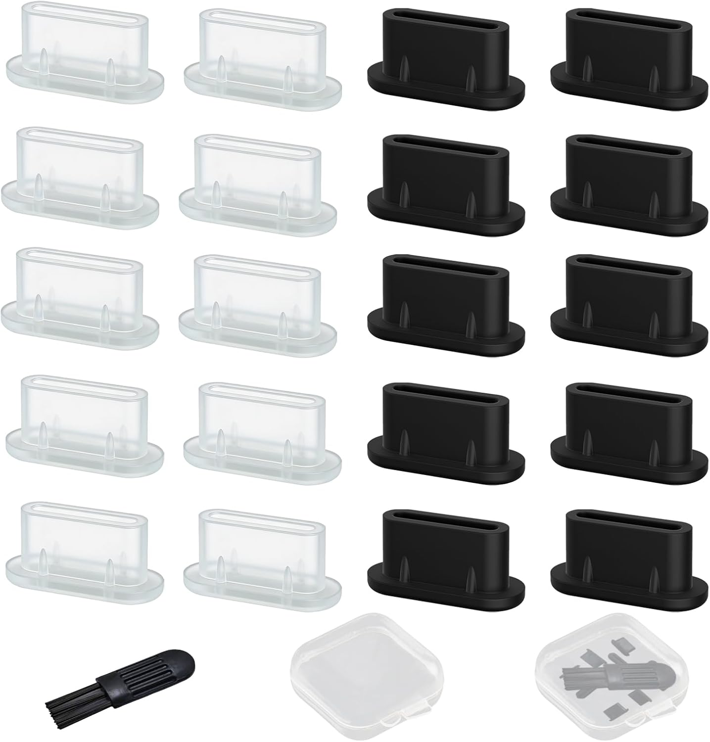 23 Pcs USB C Dust Protection Plugs Kit, Silicone Dust Cover Set with Mixed Colours and Cleaning Brush, Compatible for Type C Devices Ports Charging Protection Daily Carry Travel Work image number 5