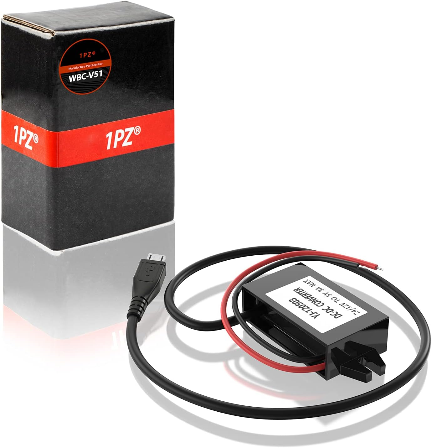 1PZ WBC-V51 15W DC-DC Buck Converter, 8-22V to 5V 3A Step-Down Voltage Regulator, Micro USB Output, Waterproof & Shockproof for Car Devices, GPS, LED, MP3, DVD image number 4