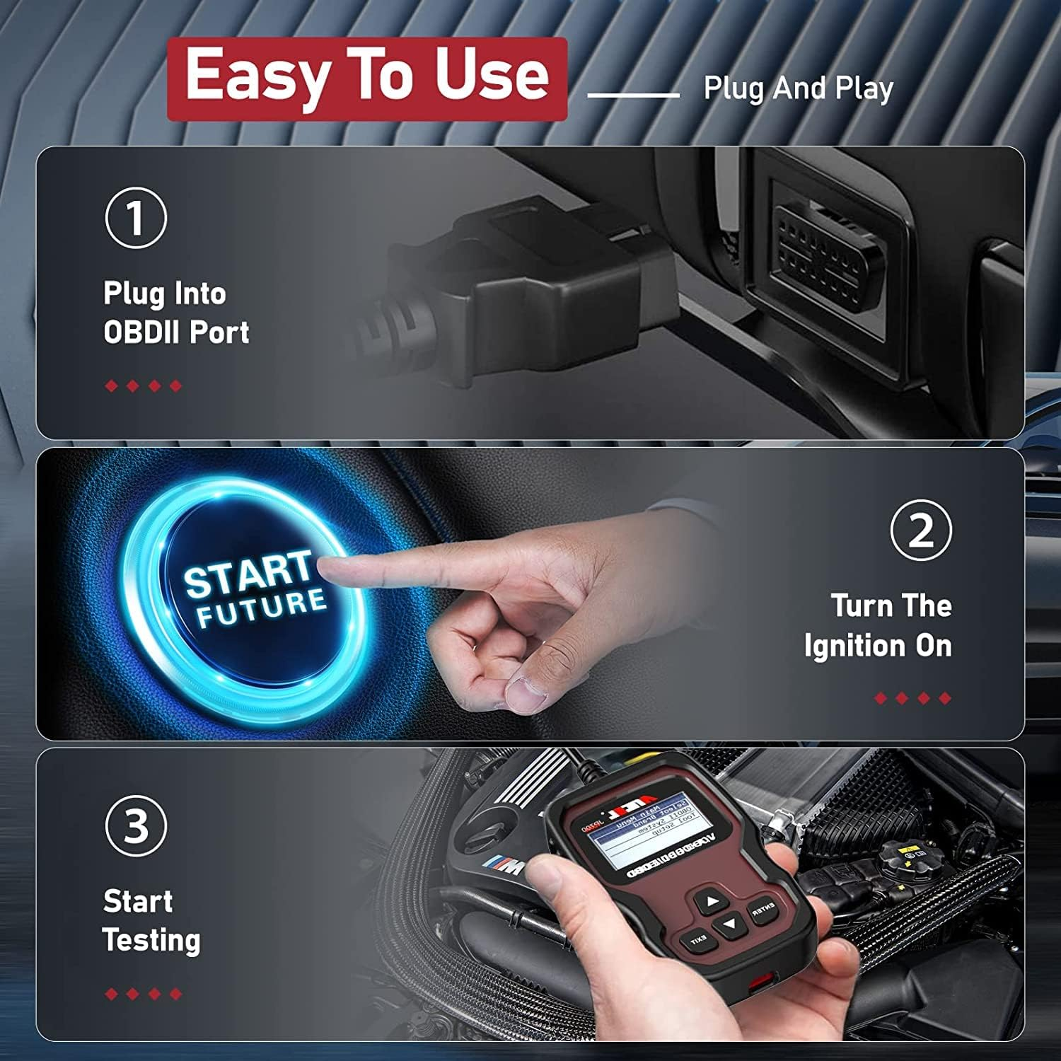 Ancel JP700 JOBD OBD2 Japanese Car Scanner, JDM Automotive Code Reader Check Engine Light OBDII Diagnostic Scan Tool Fits for Toyota Nissan Honda Mazda Subaru Vehicle Diagnosis image number 3