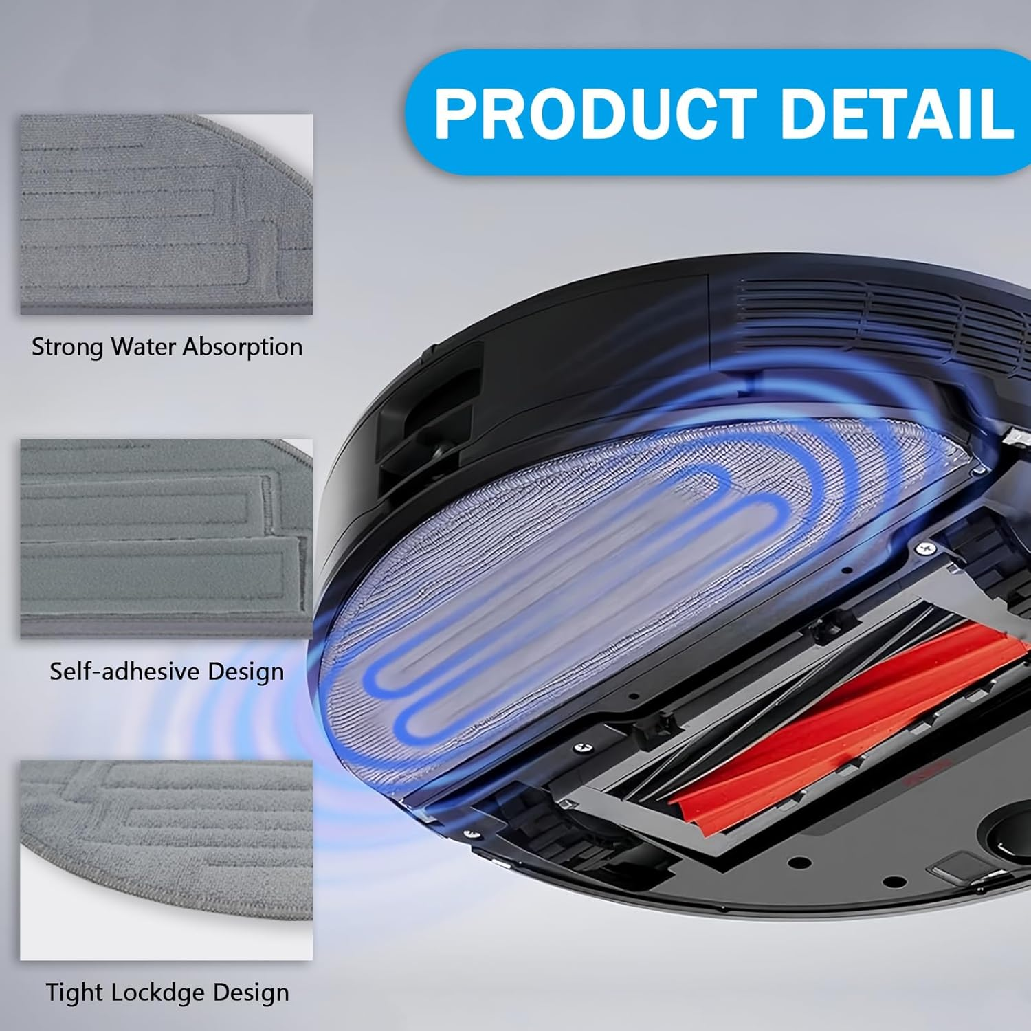 YBVABE S8 Pro Untra Accessories 36 Pack Kit for Roborock S8 Pro Ultra /S8 Docking (Not for S8 Maxv Ultra) 4 Roller Main Brush, 2Self-Cleaning Brush, 6 Filter, 6 Side Brush, 9 Mop Cloth, 6 Dust Bags image number 5