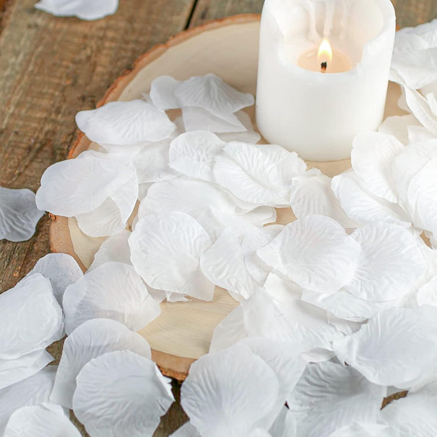 OWLKELA 2000Pcs White Rose Petals, Artificial Flowers, Silk Flowers, Romantic Decoration for Valentine'S Day, Wedding, Christening, Birthday, Romantic Atmosphere - Red image number 4