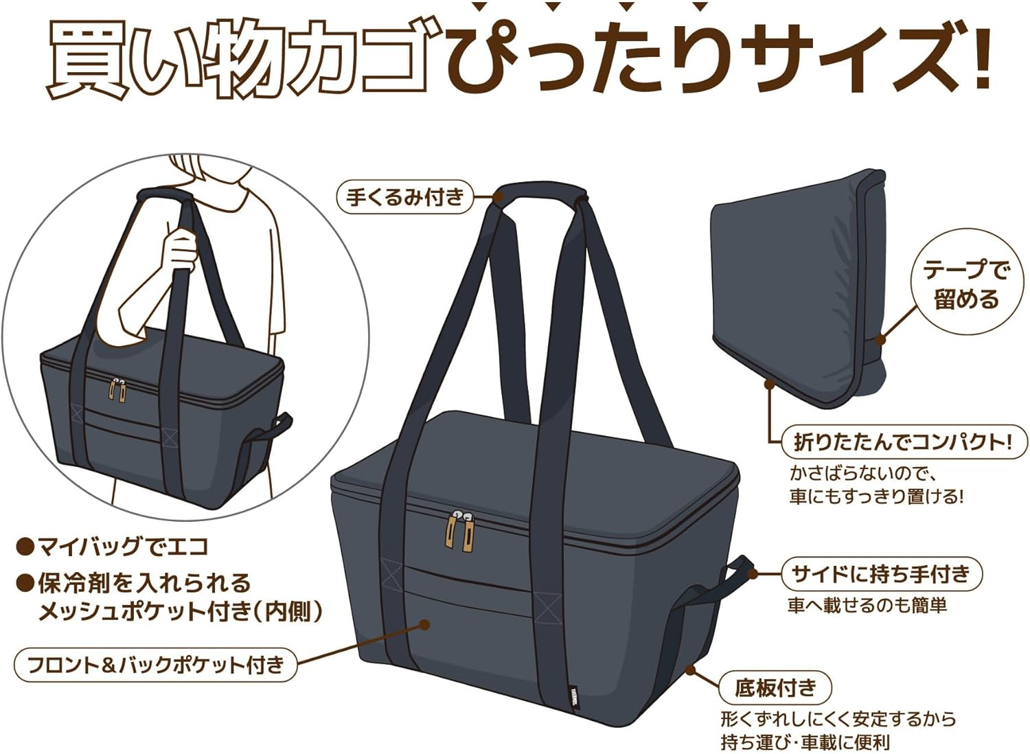 Thermos Cooler Shopping Basket Bag, 6.8 Gal (25 L) image number 6