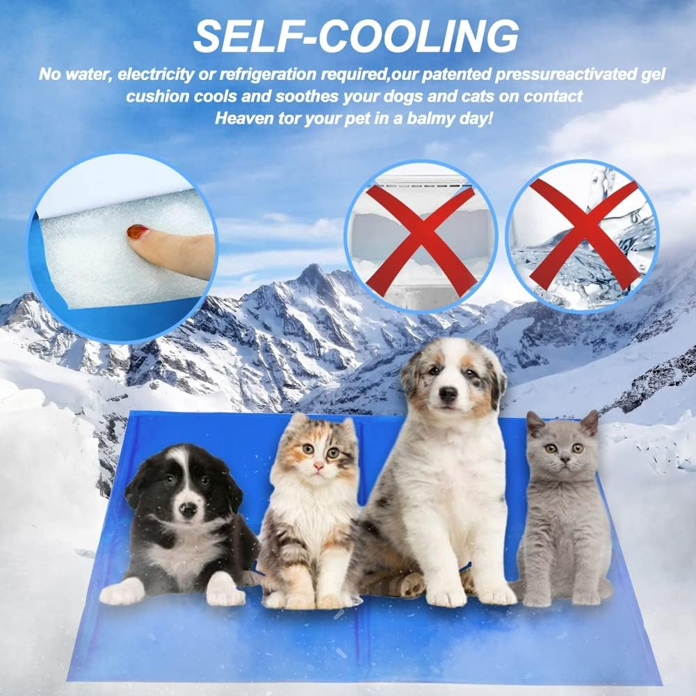 Xhuangtech Dog Cooling Mat, Extra Large Self Cooling Mat for Dogs and Cats Pets Summer Sleeping Mattress Accessories for Bed or Car (XL - 81 X 96 Cm) image number 2