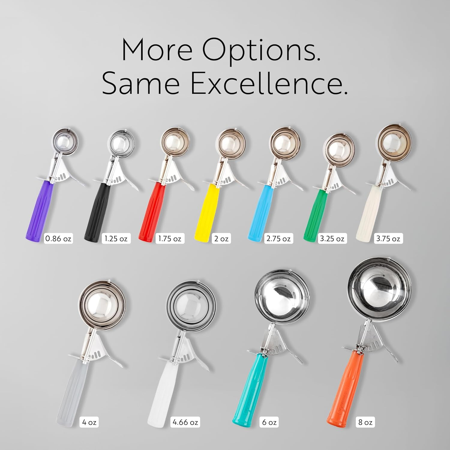 Restaurantware Met Lux 2.75 Ounce Portion Scoop, 1 Durable Cookie Scoop - #16, with Blue Handle, Stainless Steel Disher, for Portion Control, Scoop Cookie Dough, Cupcake Batter, or Ice Cream