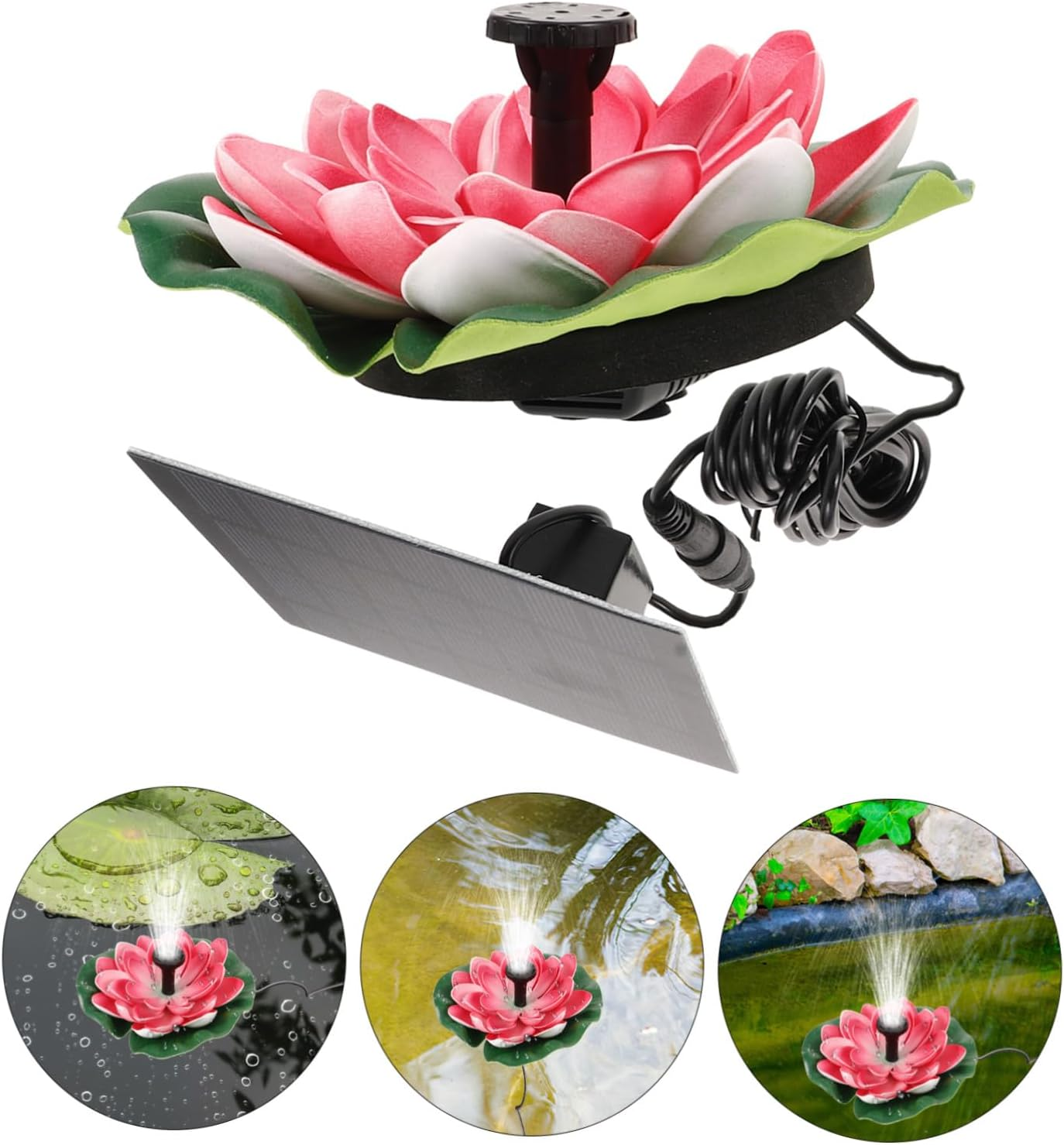 Solar-Powered Lotus Design Garden Fountain Outdoor Floating Water Feature Energy-Saving Landscaping Decor for Parks Fishponds and Backyard Water Scenery image number 1