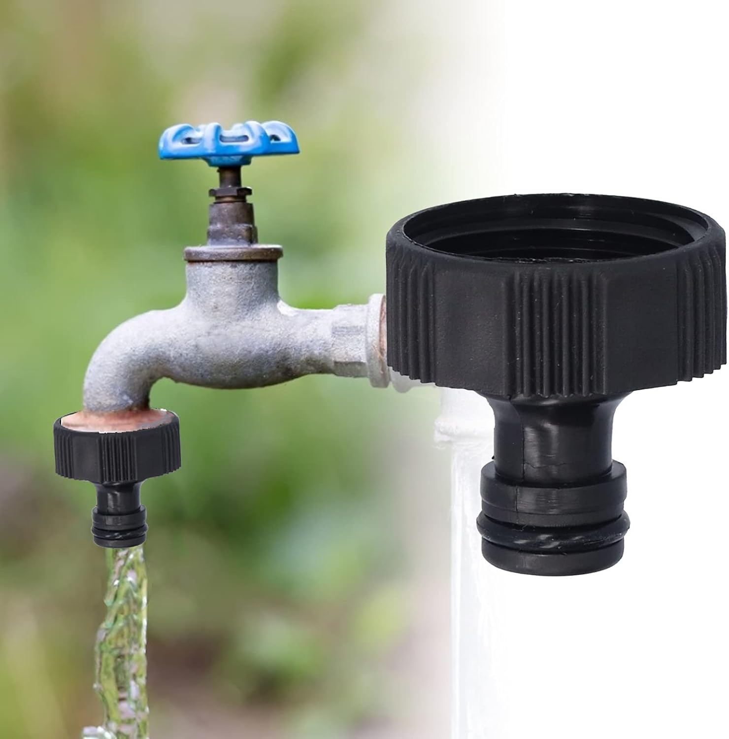 10Pcs Garden Hose Quick Connector Nipple,15Mm Thread Adapter Plastic Sealable Hose Connector for Sprinkler Spray Nozzle (1 Inch Internal Thread) image number 4