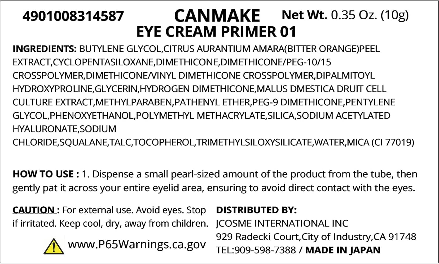 CANMAKE Eye Cream Primer 01 Clear image number 2