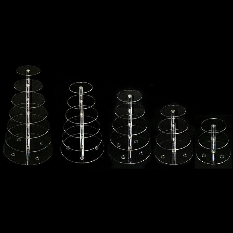 3/4/5/6/7/Tier Acrylic Clear round Cupcake Cake Stand Birthday Wedding Party - Durable and Elegant Design AU image number 4