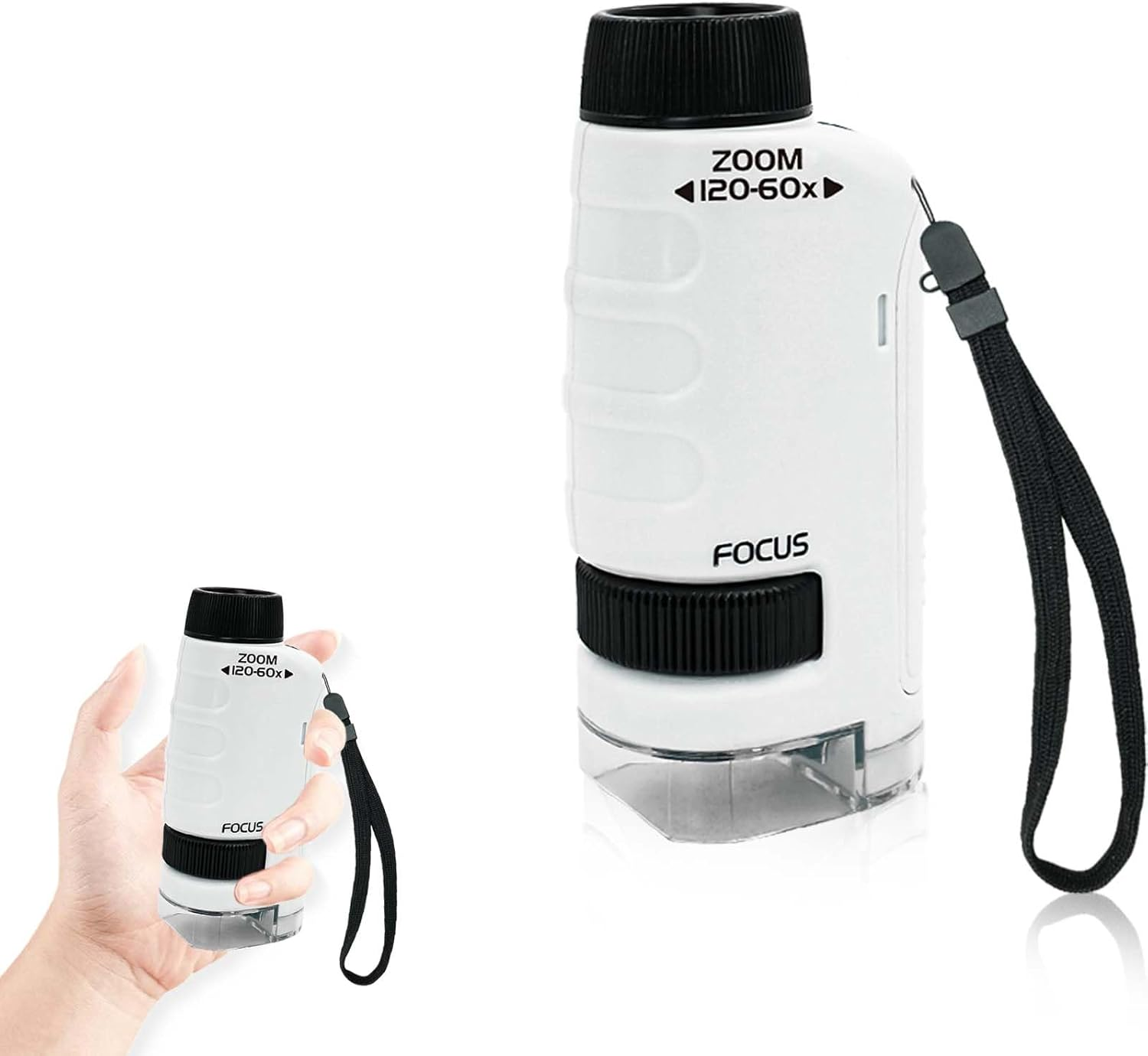 RAUWIZX Portable Microscope, Scientific Experiment Set, Handheld Microscope with 60X-120X Magnification and LED Light, Perfect Mini Microscope for Education and Exploration of the World