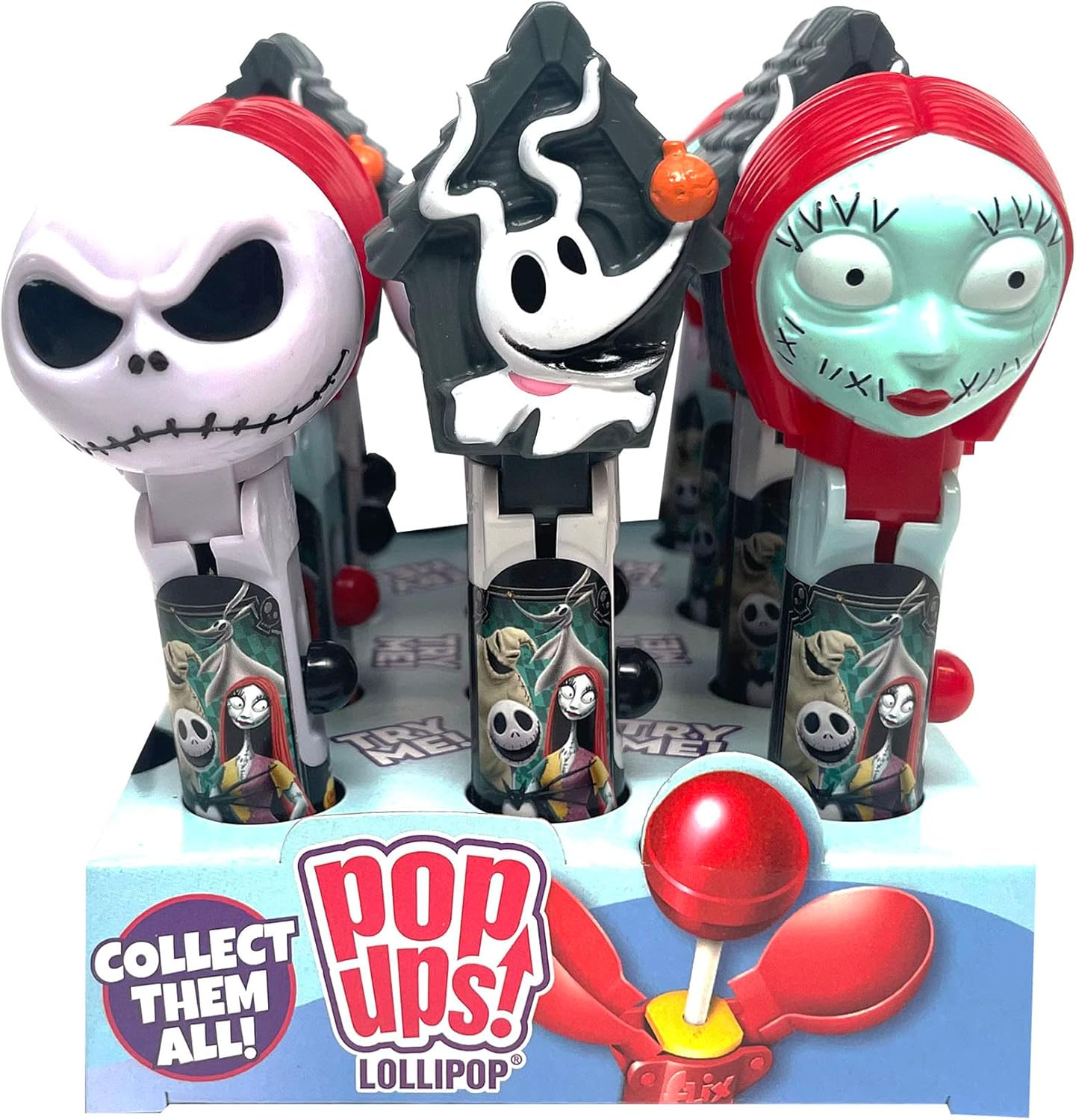 Nightmare before Christmas Lollipop Holder 12 Count | Collectable Toy Lollipop Case | Party Favors for Halloween, Goodie Bags, Pi&ntilde;ata Candy, Game Prizes | Bulk Set of 12 | Lollipops Included image number 4