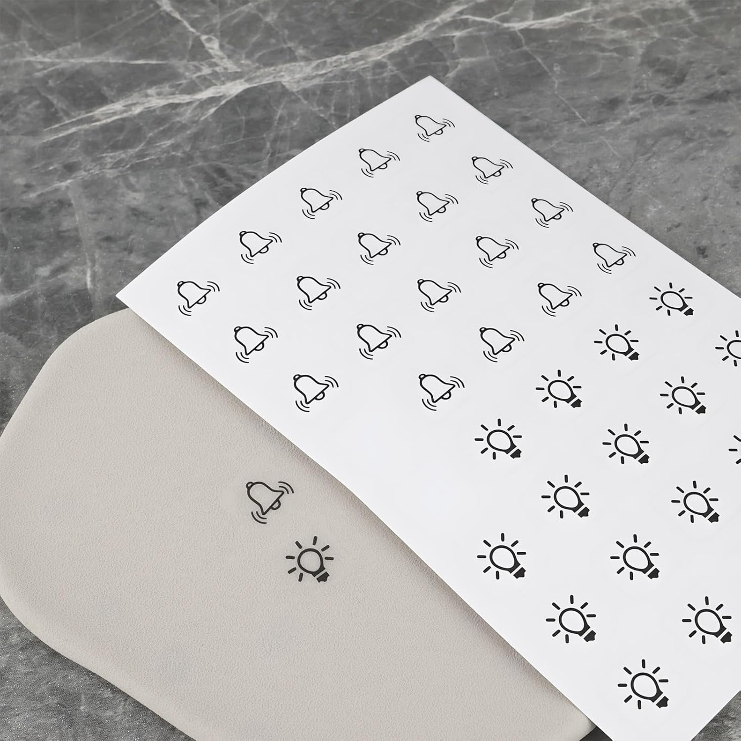 VGOL 40Pcs Transparent Switch Sticker Set Bells Stickers Light Symbol Stickers 14X14Mm for Outdoor Indoor Switch