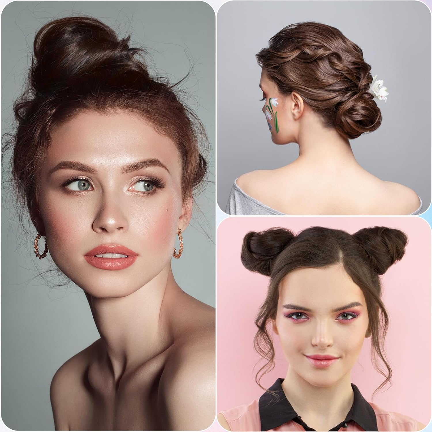 Hairpiece with Elastic Band, Wigs Hair Pieces, Hair Scrunchie with Hair, Synthetic Hairpiece Bun Hair Band, Hair Pieces for Thin Hair Bun for Women and Girls image number 5