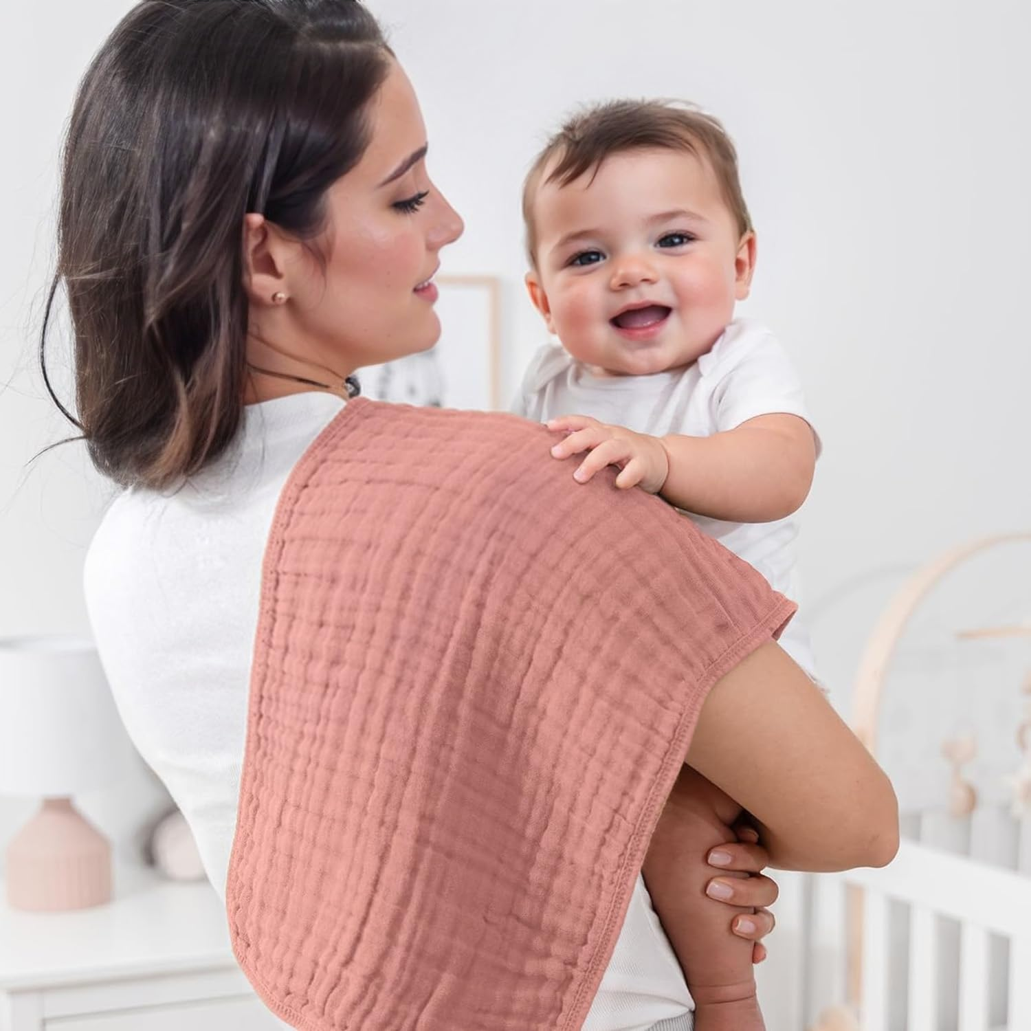 DAWNTREES Muslin Burp Cloths for Baby - 7 Pack,25X50Cm, Ultra Soft & Absorbent for Boys & Girls (Colour, 25X50Cm) image number 6