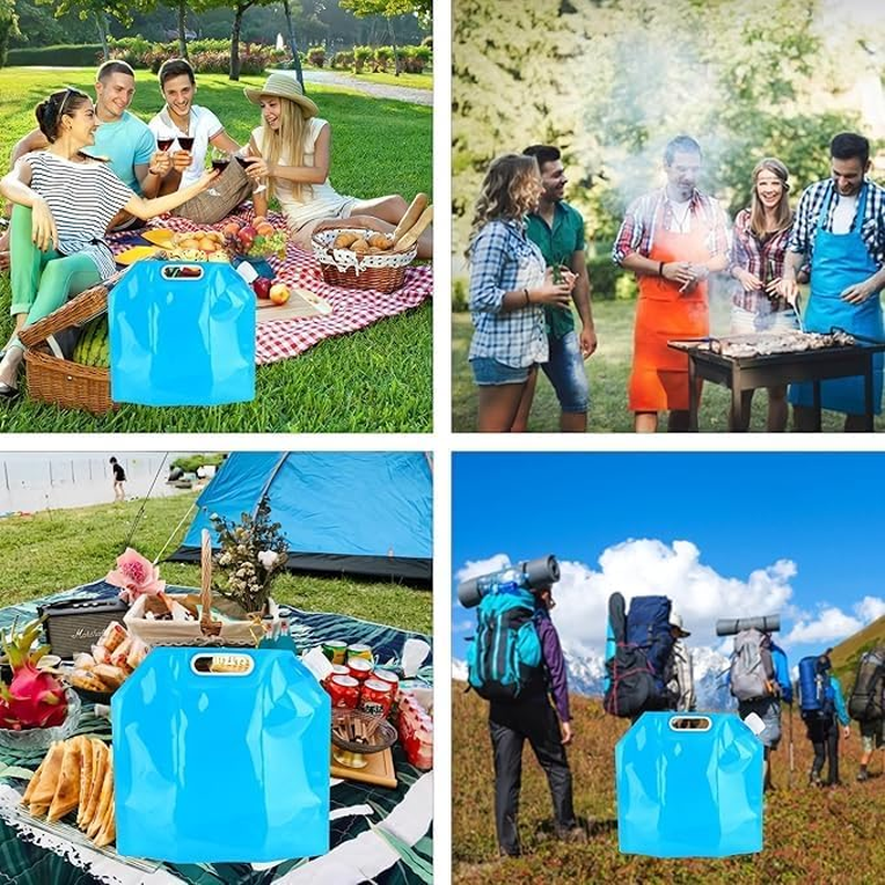 Collapsible Water Container, BPA Free Food Grade Clear Plastic Water Jug with Spout for Sport Camping Riding Hiking, Foldable Emergency Water Bottle image number 2